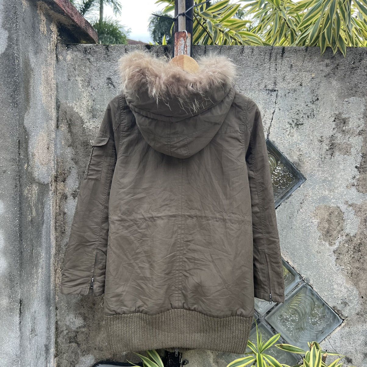 If Six Was Nine “EGOIST” PUNK INSPIRED GREEN FUR HOODED MILITARY JACKET Size US S / EU 44-46 / 1 - 5 Thumbnail