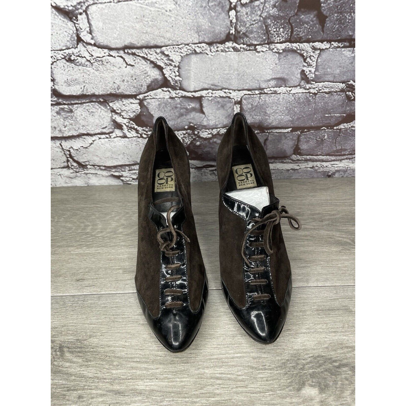 Barneys New York Barneys New York Co-op Brown Suede Oxfords Heel LaceShoes Wo Size US 6 / IT 36 - 14 Thumbnail
