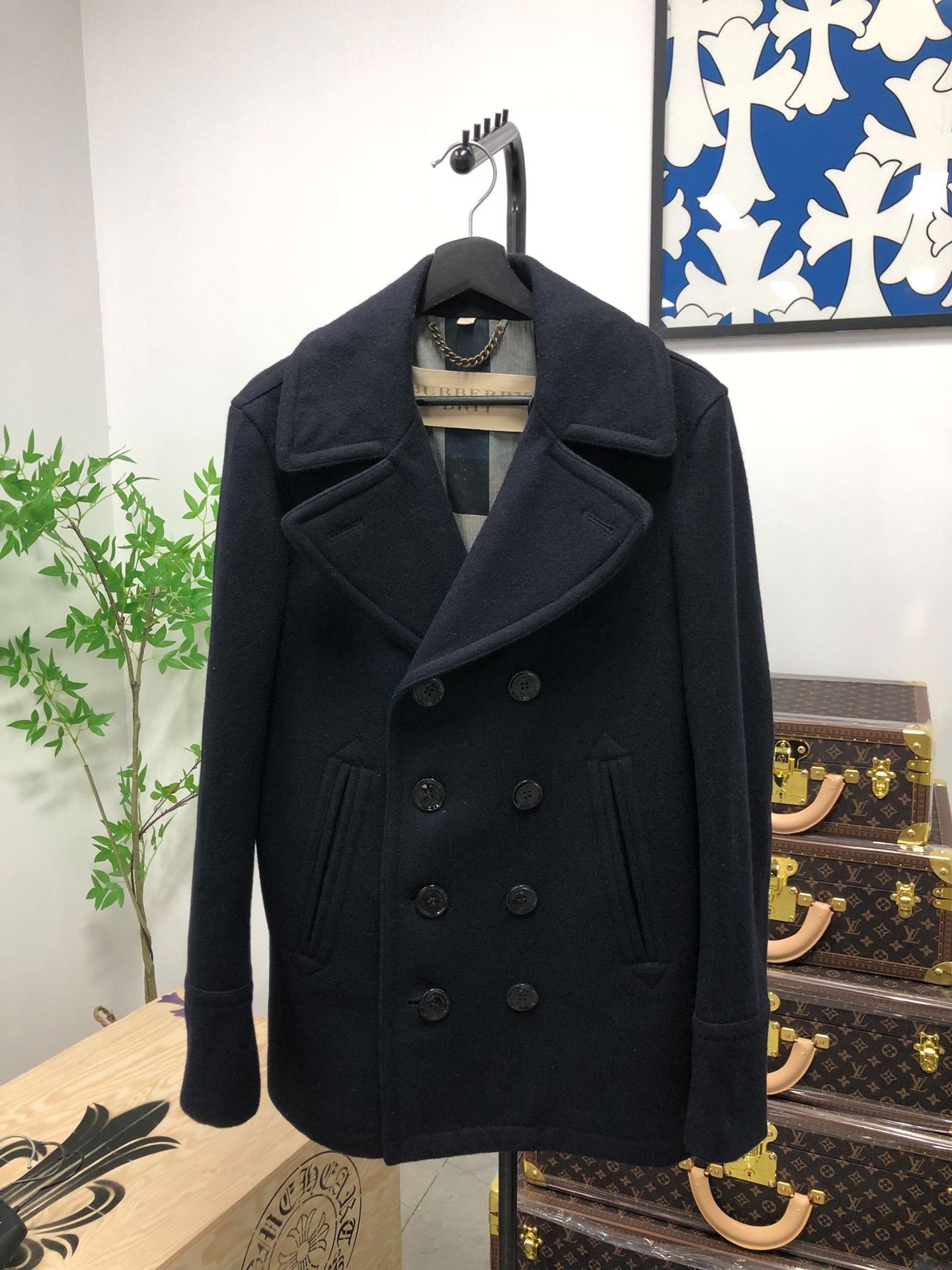 Burberry Burberry Navy Double Breasted Pea Coat US S Size US S / EU 44-46 / 1 - 1 Thumbnail