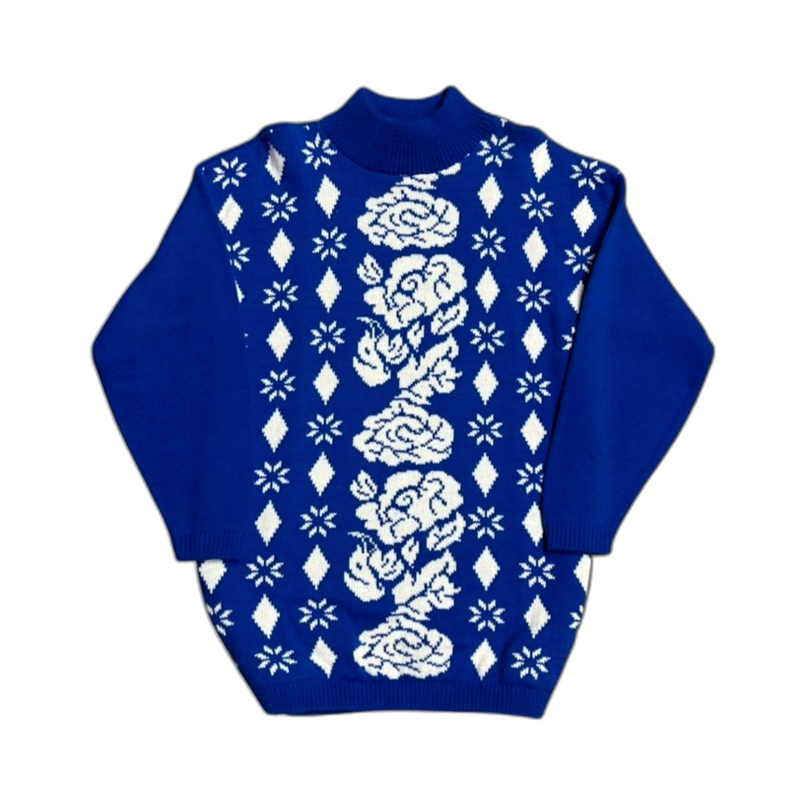 American Eagle Outfitters Traffic Jam Vintage Blue Floral Sweater Women's Medium Size US M / EU 48-50 / 2 - 1 Thumbnail