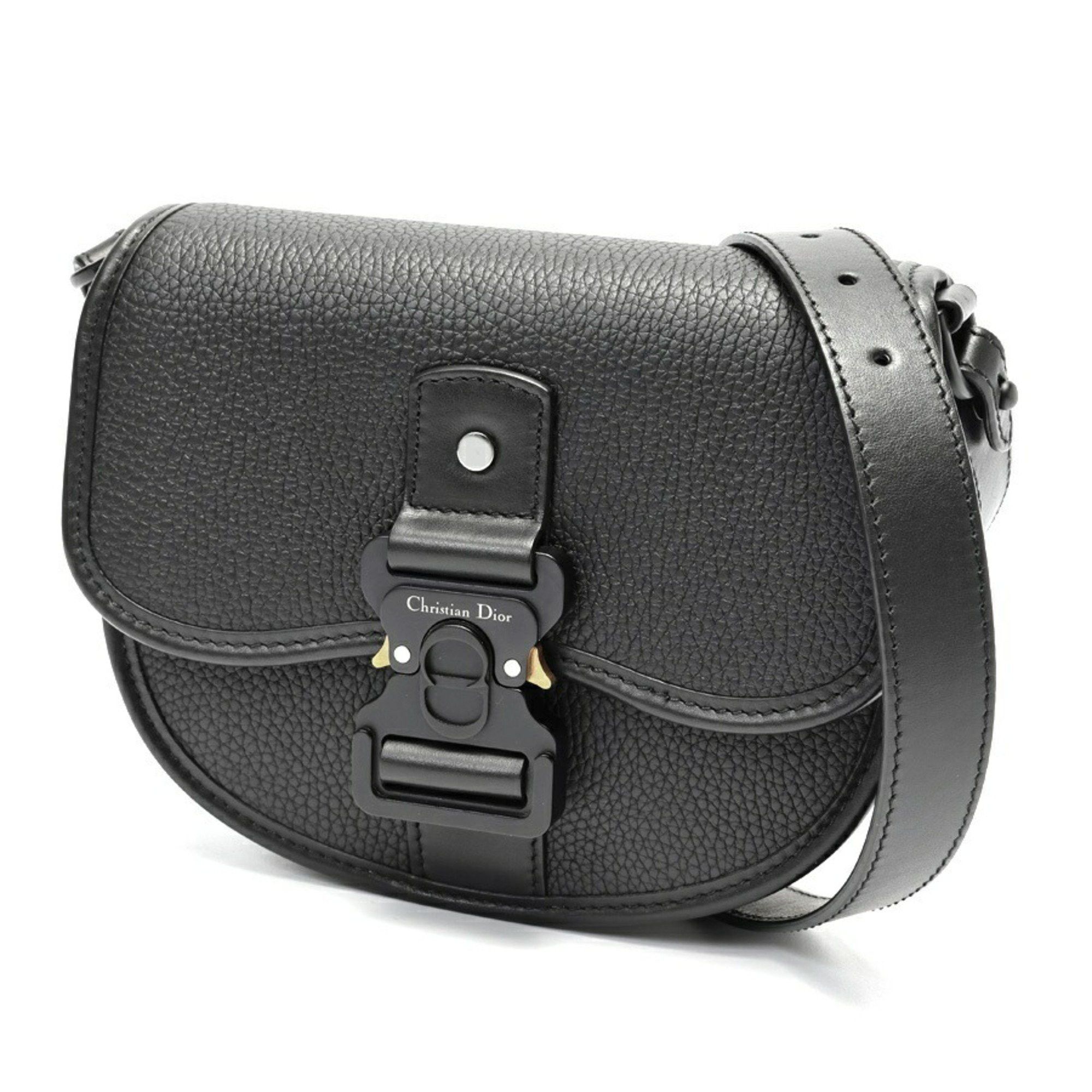 Dior Christian Dior Dior Gallop Mini Shoulder Bag 1ADPO033LAC_H00N in Black Leather (K-159153) Size ONE SIZE - 1 Thumbnail