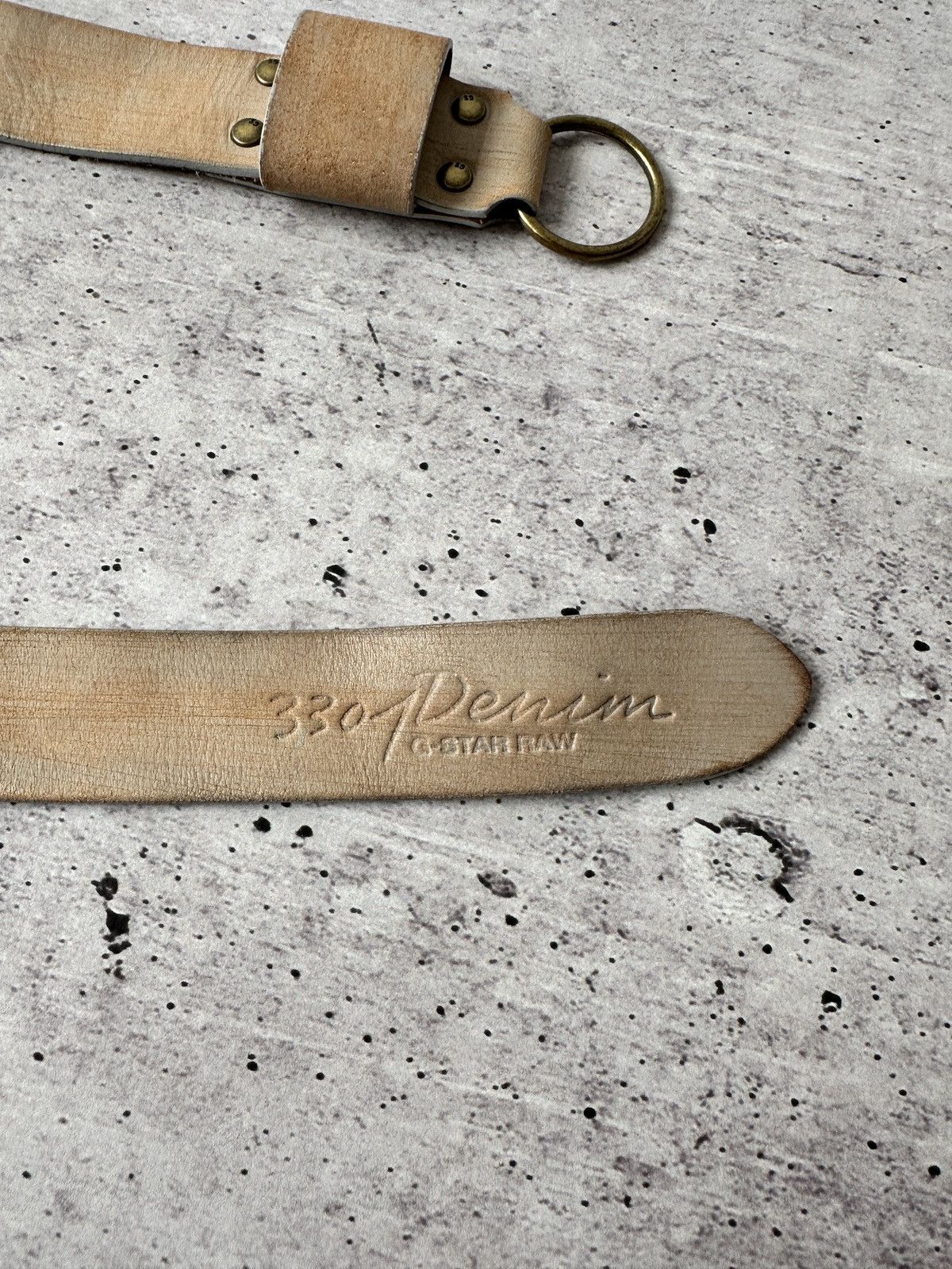 G-Star G-Star RAW 3301 Leather Belt Natural Color with Brass Buckle Size ONE SIZE - 3 Thumbnail