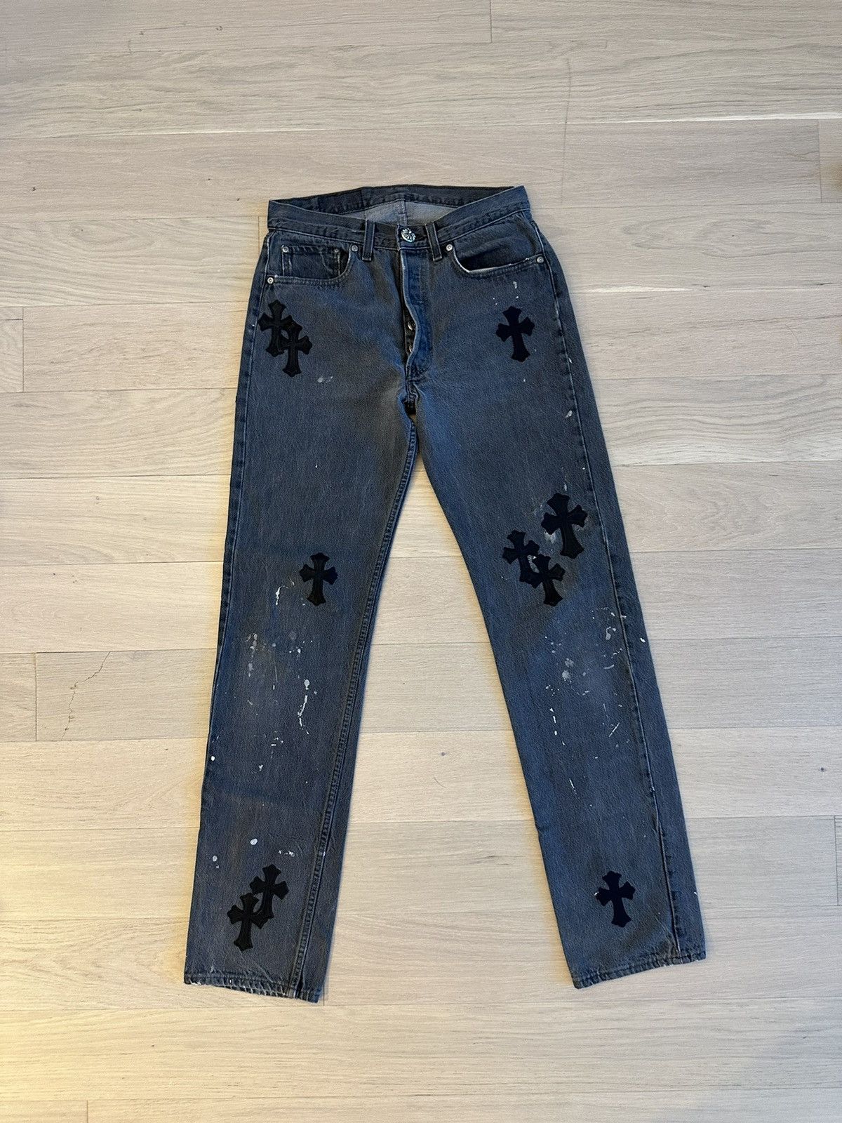 Chrome Hearts 🔥Chrome Hearts 501 Grey Jeans🔥 Size US 29 - 1 Thumbnail