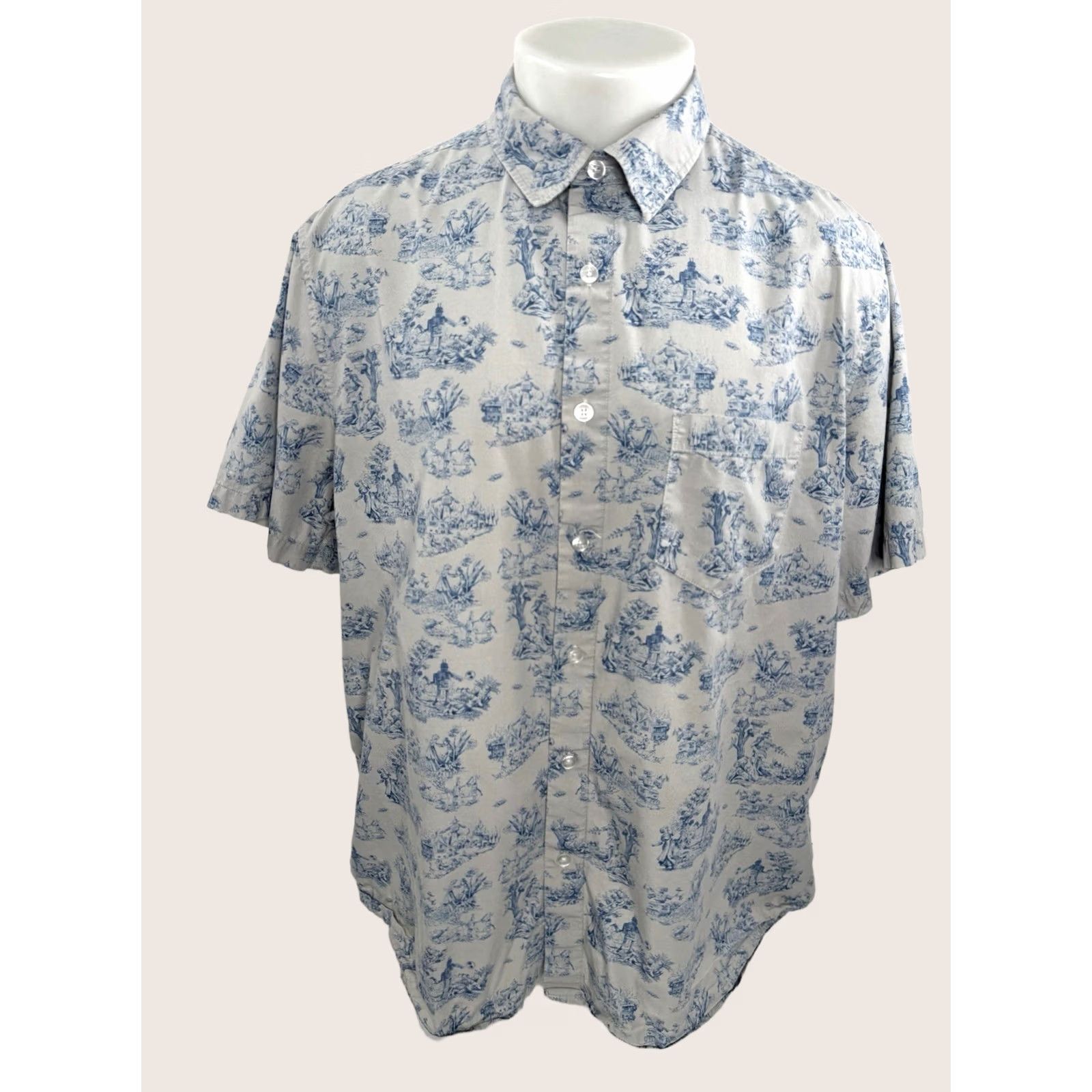 Vintage BETABRAND Shirt ALIENS ATTACKING Camp ROBOT Amish Victorians XXL / XXXL Gray / Blue Mens Size US XXL / EU 58 / 5 - 1 Thumbnail