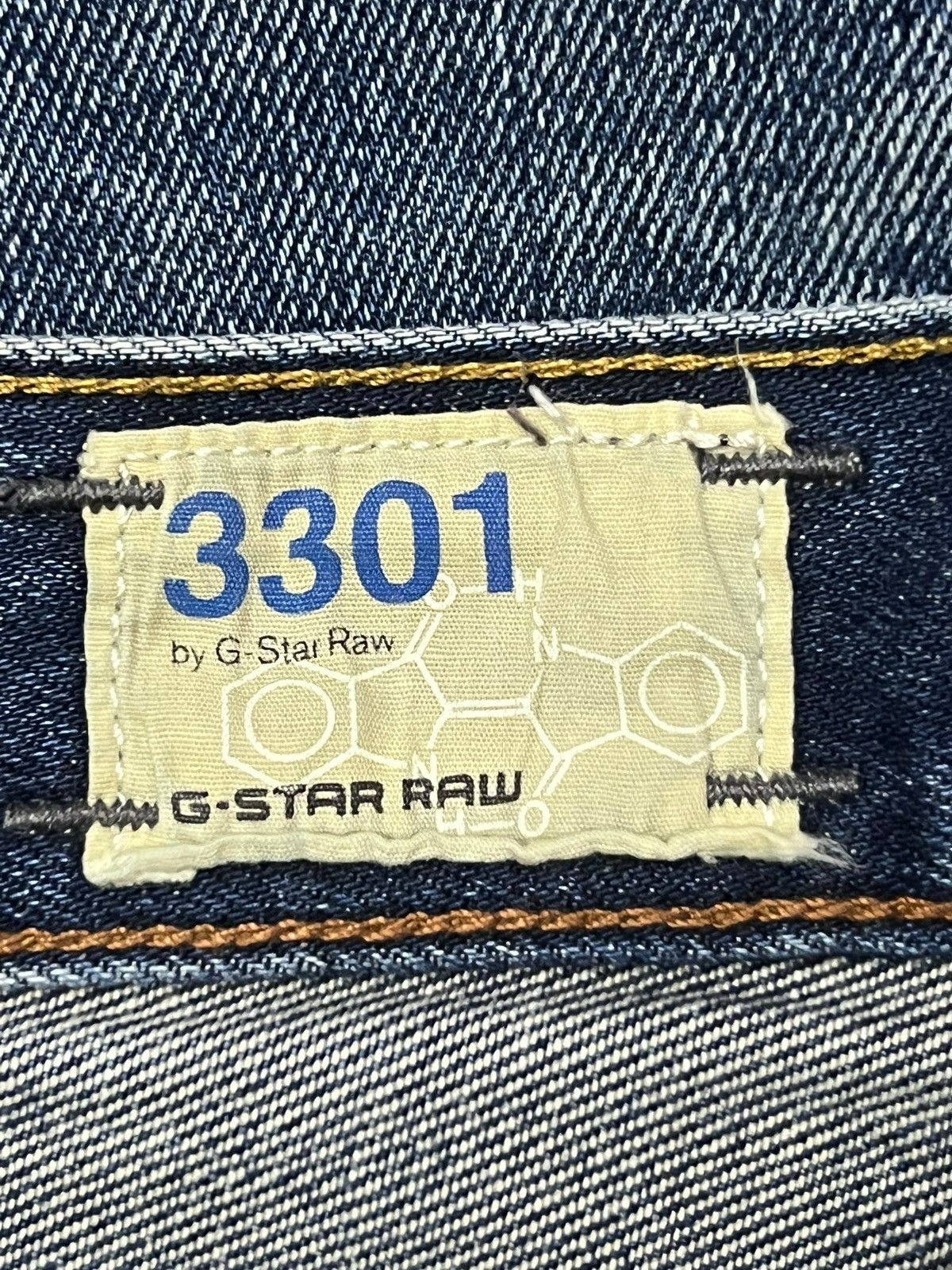 G-Star Vintage G-Star Raw 3301 - Faded Whisker Wash, Distressed Size US 32 / EU 48 - 16 Thumbnail