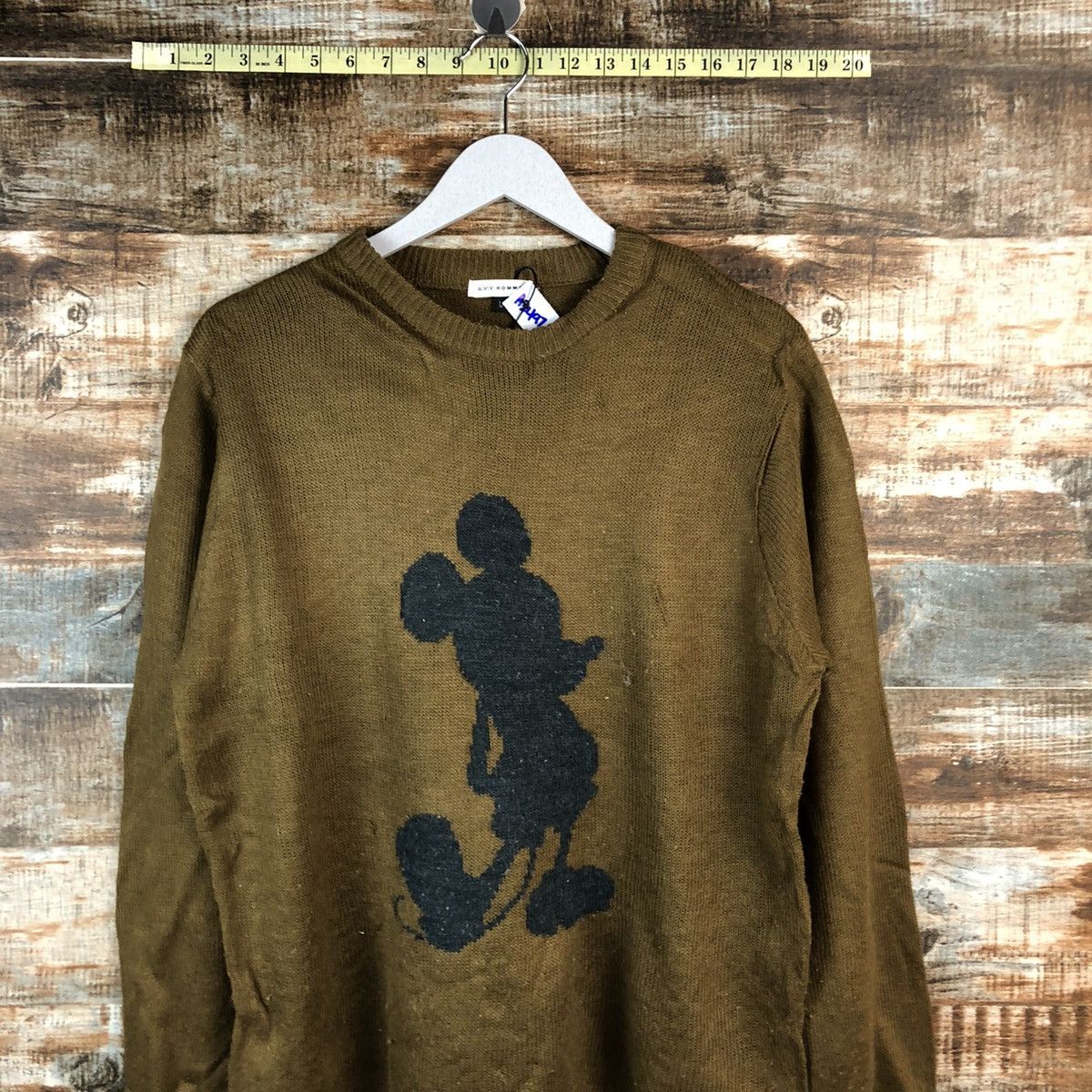 Homespun Knitwear × Japanese Brand A.V.V Homme Mickey Mouse Brown Knitwear #A2497 Size M / US 6-8 / IT 42-44 - 2 Thumbnail