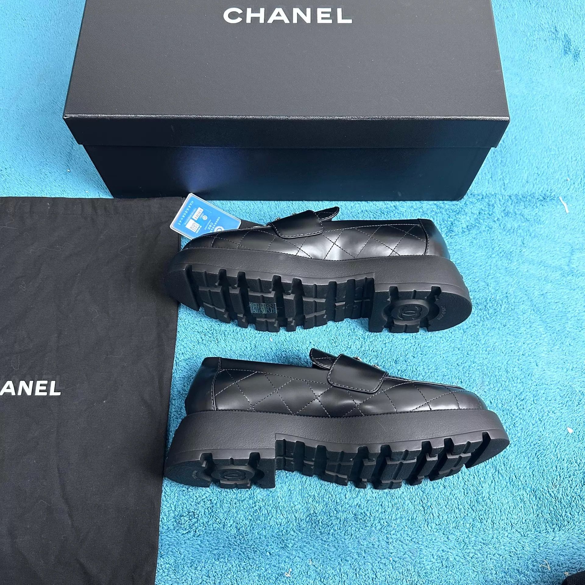 Chanel Chanel 25K Calfskin Platform Loafer Black 39 Size US 8.5 / IT 38.5 - 3 Thumbnail