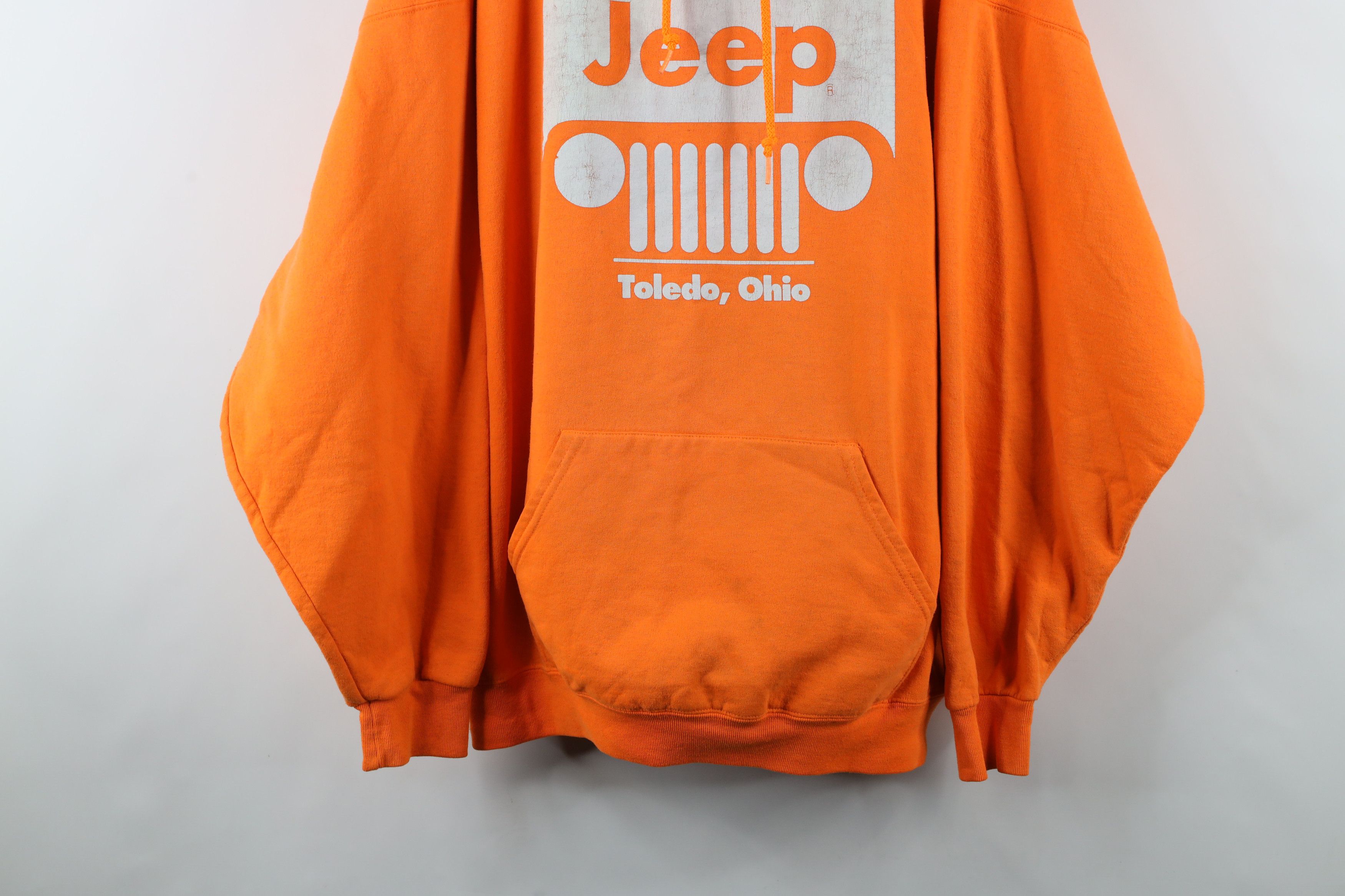 Vintage Vintage 90s Jeep Motors Spell Out Hoodie Sweatshirt Orange Size US XXL / EU 58 / 5 - 3 Thumbnail
