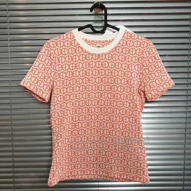 Hermes Hermes Pink Knit Short Sleeve Size L / US 10 / IT 46 - 1 Thumbnail
