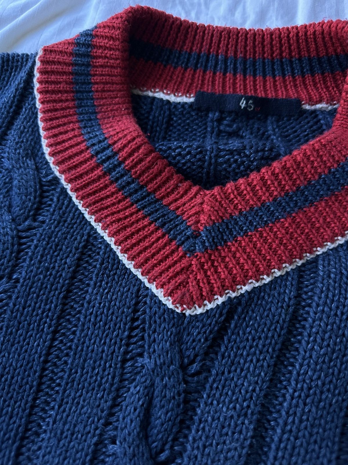 45rpm Natural Indigo Varsity Sweater Size 4 Size US L / EU 52-54 / 3 - 5 Thumbnail