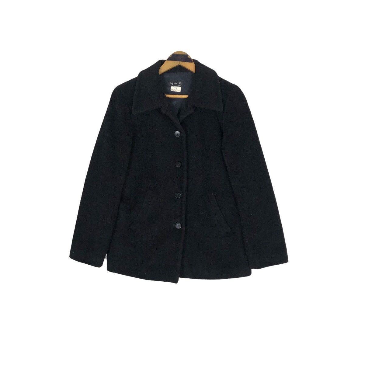 Designer × agnes b. Vintage Agnes B Paris Lambswool Angora Coat Light Jacket Size M / US 6-8 / IT 42-44 - 2 Thumbnail