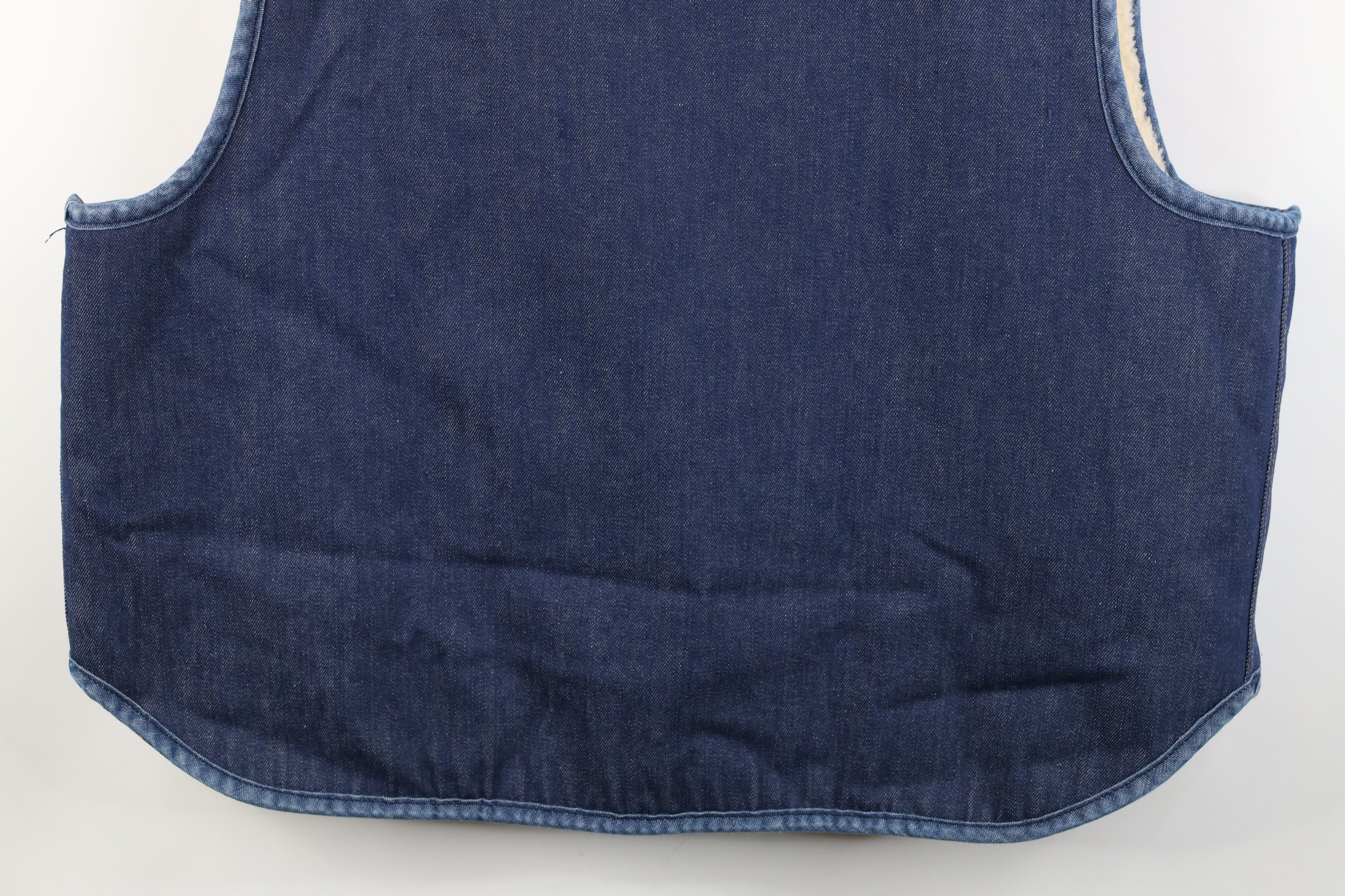Vintage Vintage 60s 70s Streetwear Western Fleece Denim Vest Jacket Size US XXL / EU 58 / 5 - 14 Thumbnail