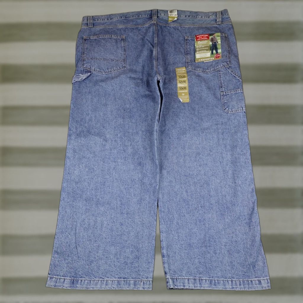 Levis Jeans Mens 52x30 Blue Carpenter Pants Signature Workwear Denim Baggy Y2K