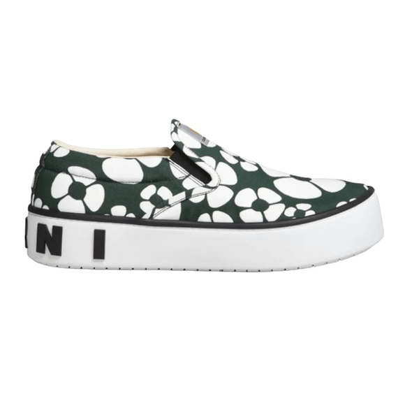 image of Carhartt X Marni Wip Sunflower Slip-On Low-Top Sneakers Gree in Green, Men's (Size 8)