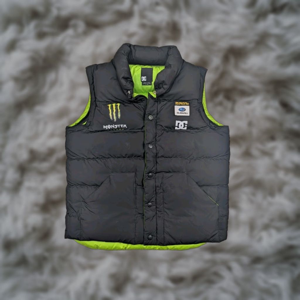 Ken Block DC Shoes Monster Energy Subaru Rally Team Mens Large Down Puffer Vest
