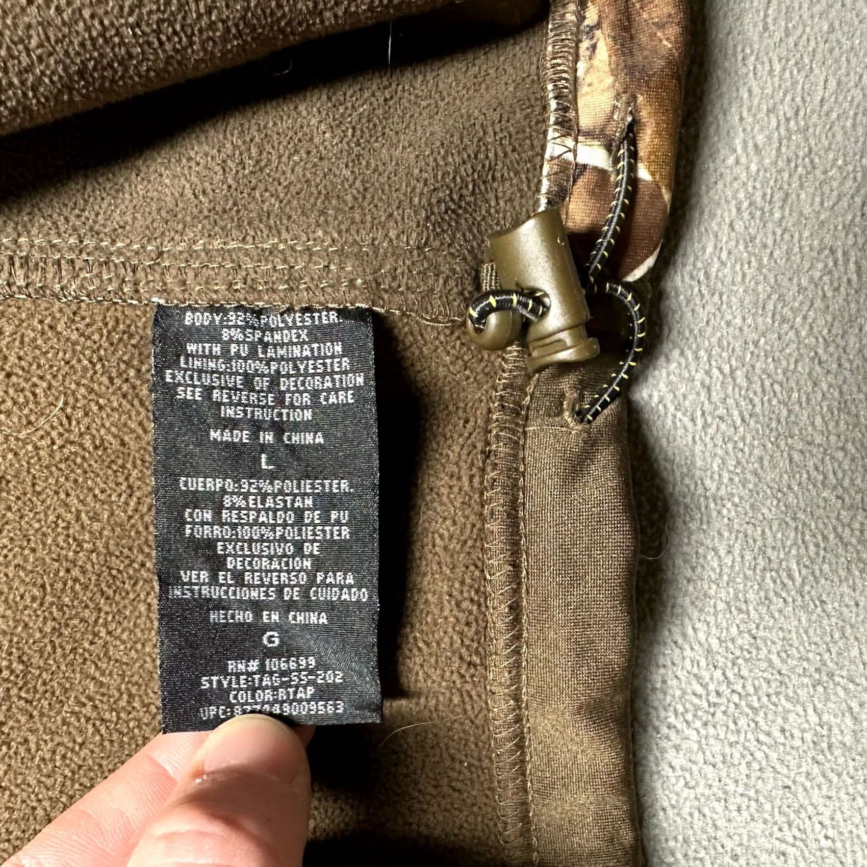 Vintage Tag Safari Jacket Mens L Brown Camo Soft Shell Fleece Lined Full Zip Pockets Size US L / EU 52-54 / 3 - 5 Thumbnail