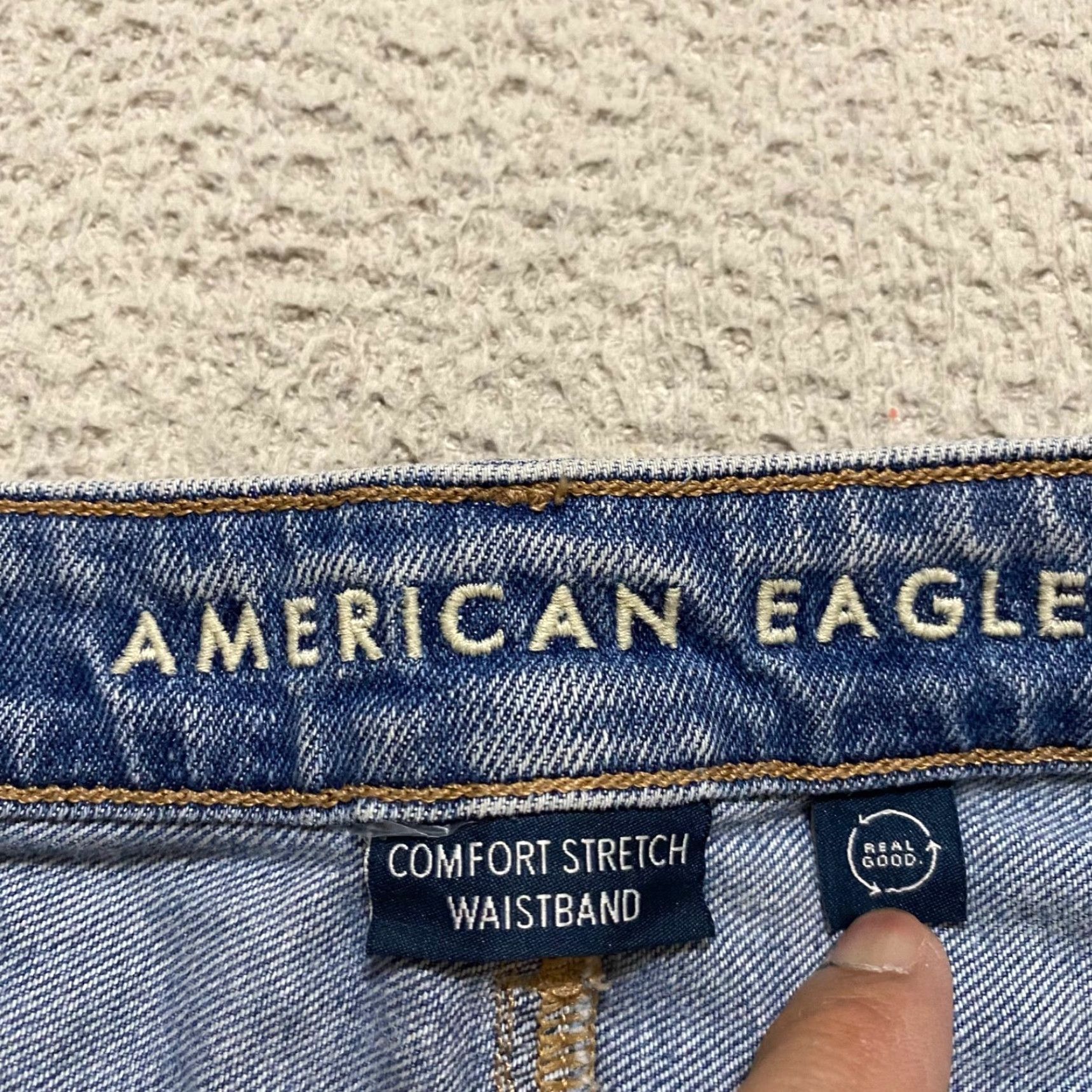 American Eagle Outfitters American Eagle Outfitters Mom Jeans Womens 8P Blue Denim Medium Wash Distressed Regular 5-Pocket Jeans Womens 90s Grunge Retro Size 30" / US 8 / IT 44 - 3 Thumbnail