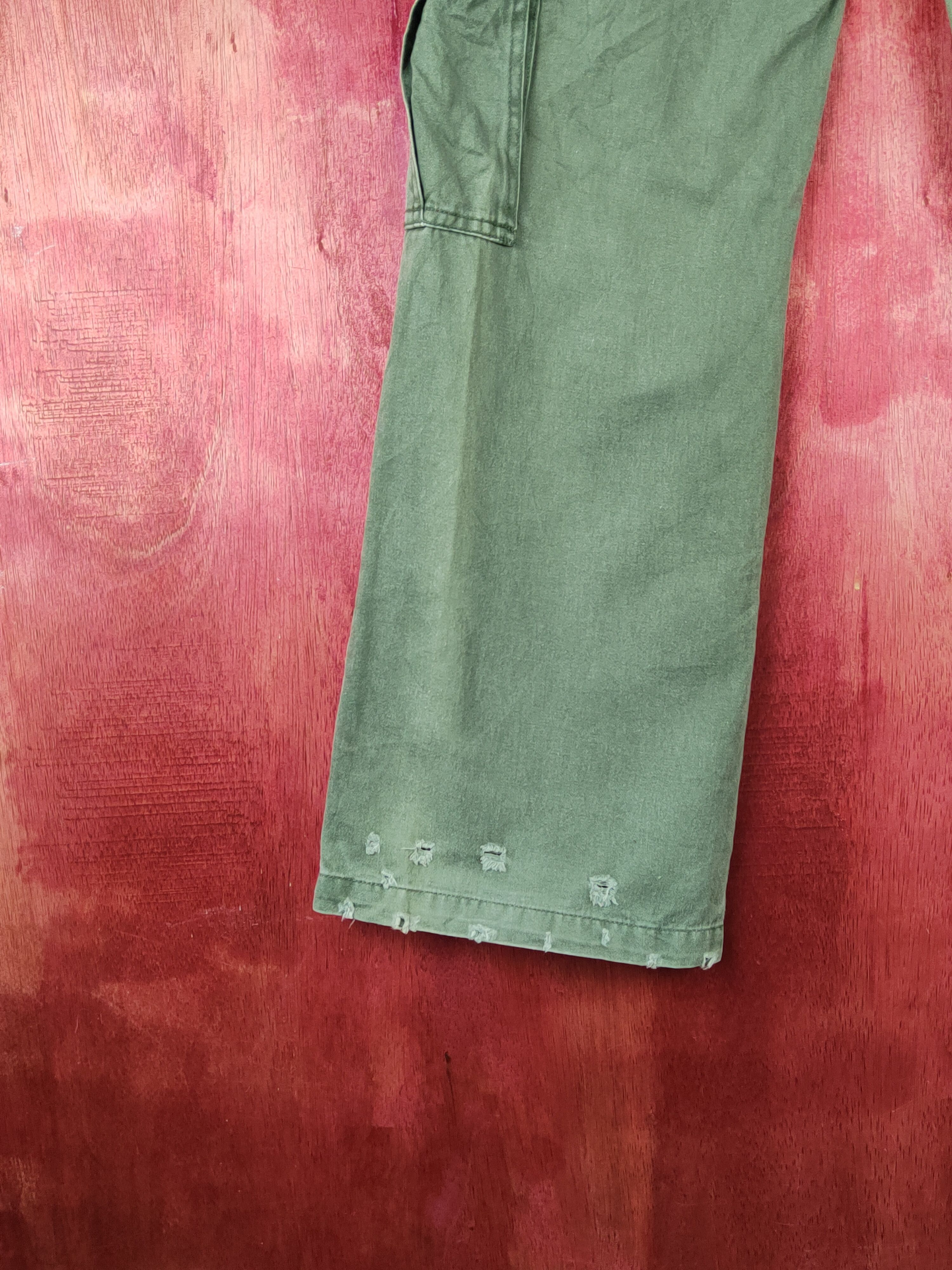 Japanese Brand Sally's Green Multipocket Tactical Cargo Pants #S2396 Size 28" / US 6 / IT 42 - 9 Thumbnail