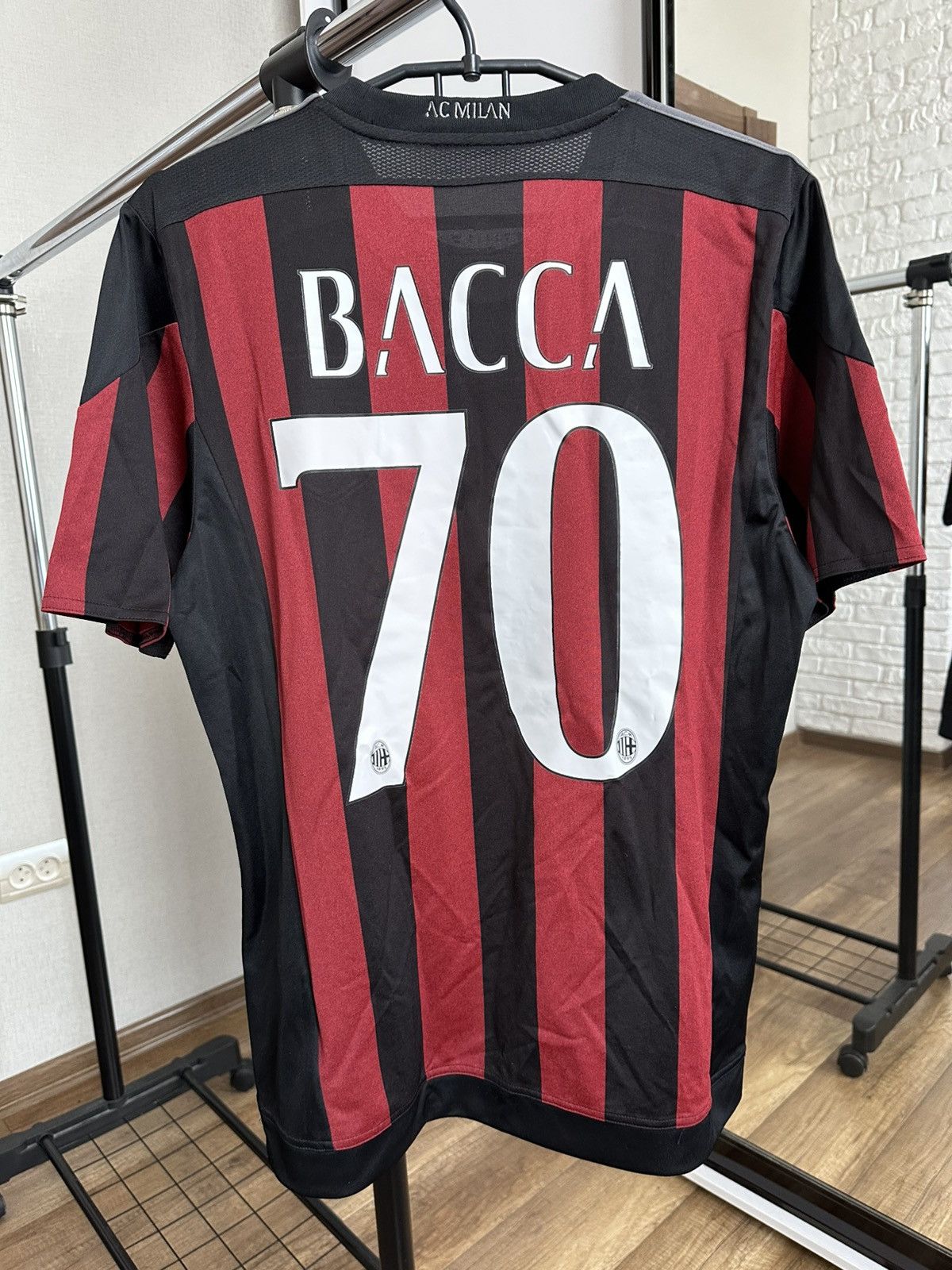 2015/2016 Adidas AC Milan Bacca Soccer Jersey T-Shirt