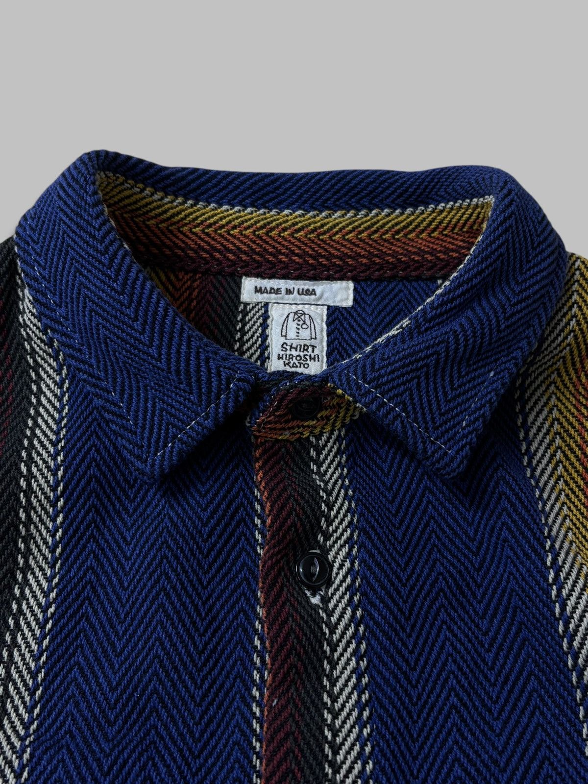 Hiroshi Kato Hiroshi Kato The Brace Long Sleeve Shirt Jacket Striped USA Size US XL / EU 56 / 4 - 9 Thumbnail