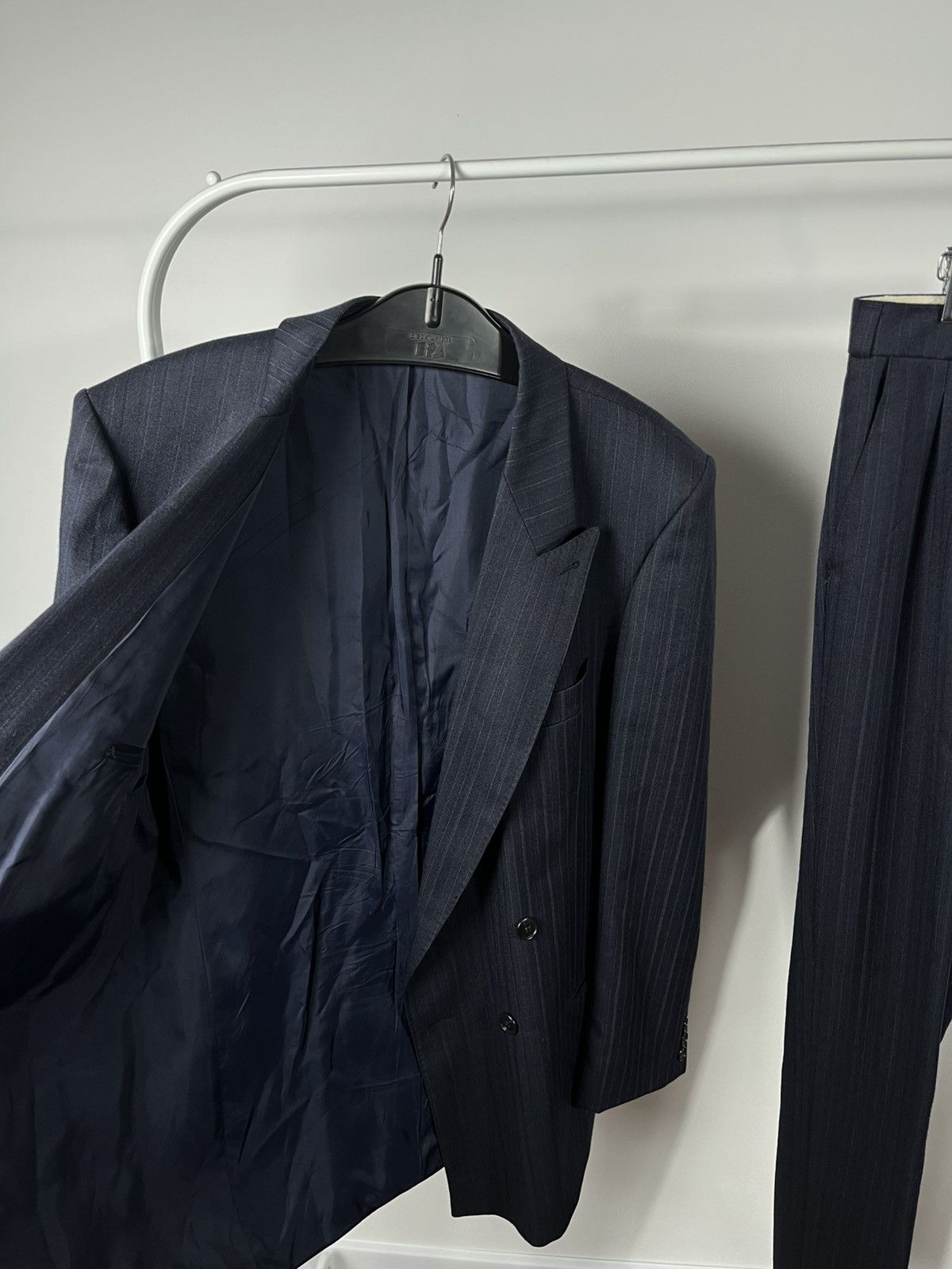 Other Vintage Wool Double-Breasted Suit Jacket Two-Piece Navy Size 40R - 6 Thumbnail