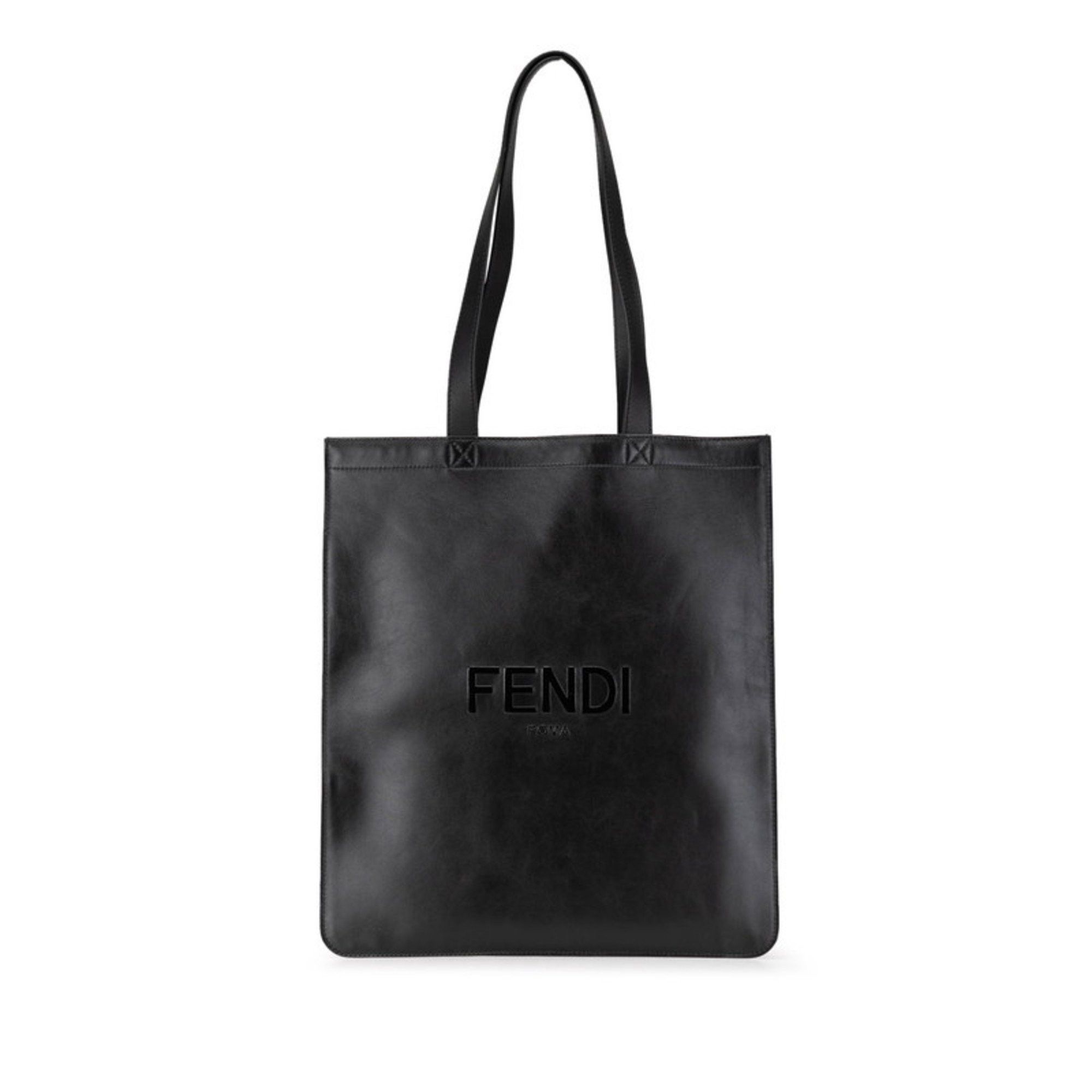 Fendi Tote Bag 7Va538 Black Leather Women's