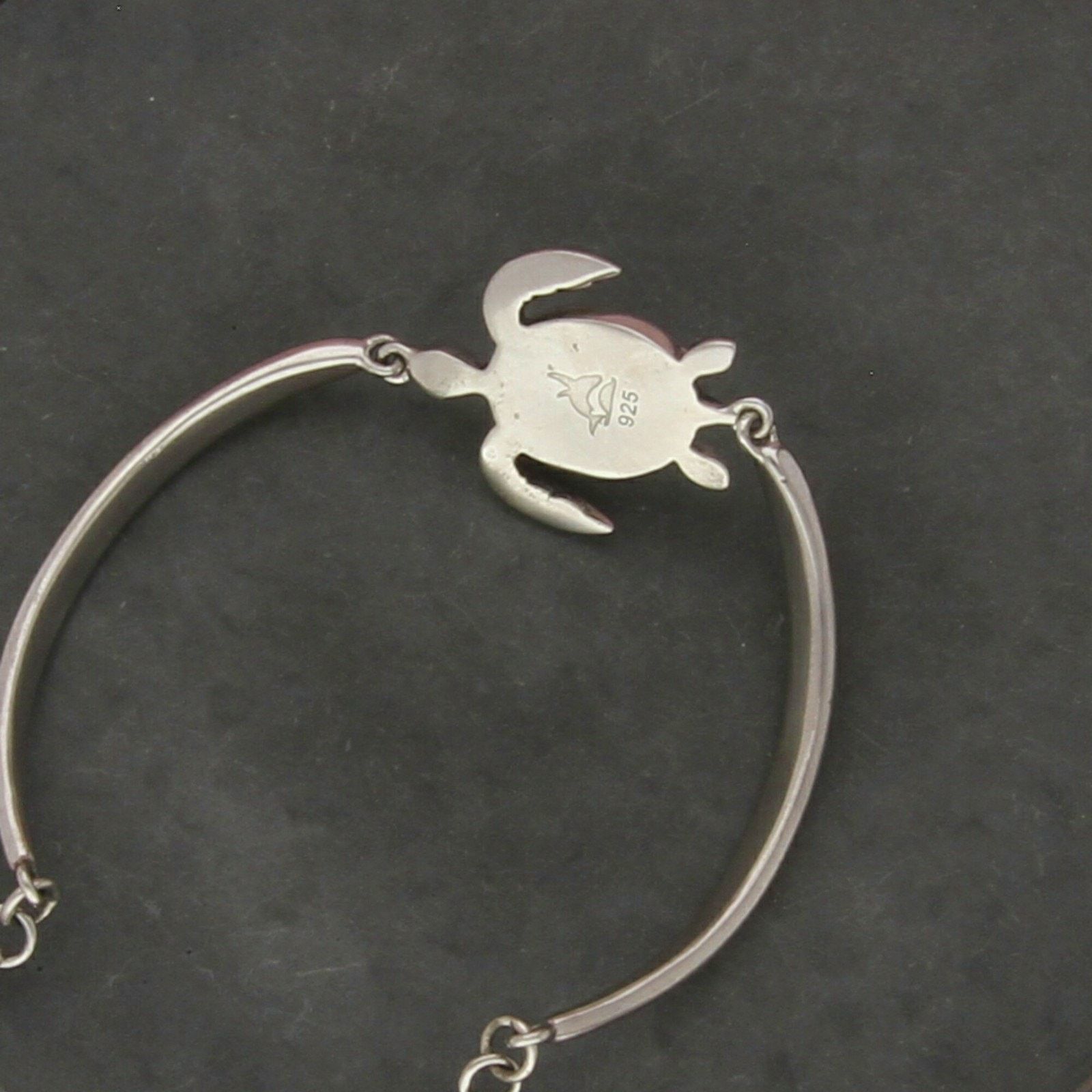 Sterling Silver sterling silver larimar turtle adjustable bracelet 7.75in Size ONE SIZE - 3 Thumbnail