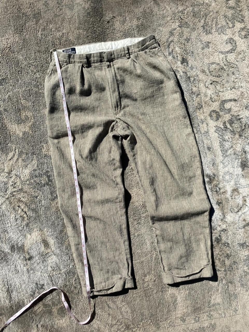 Polo Ralph Lauren Vintage Polo Ralph Lauren Cream Plaid Pleated Pants 30x34 Size US 30 / EU 46 - 5 Thumbnail
