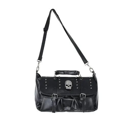 Vintage Leather Skull Rivet Shoulder Bag Size ONE SIZE - 1 Thumbnail