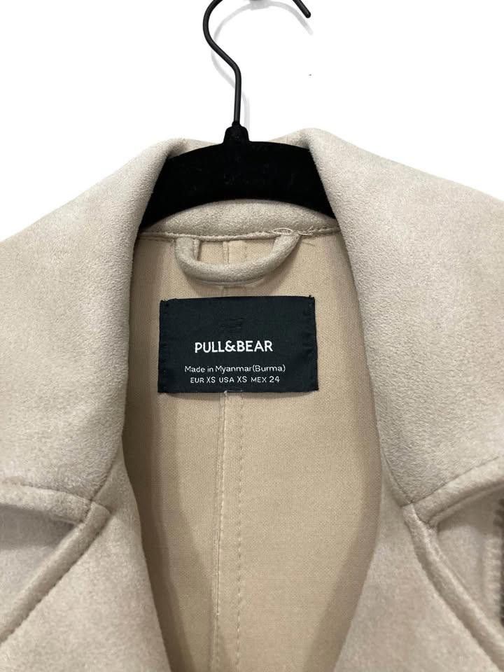 Pull & Bear Stylish Cropped Biker Jacket - Cream Color Size XS / US 0-2 / IT 36-38 - 7 Thumbnail