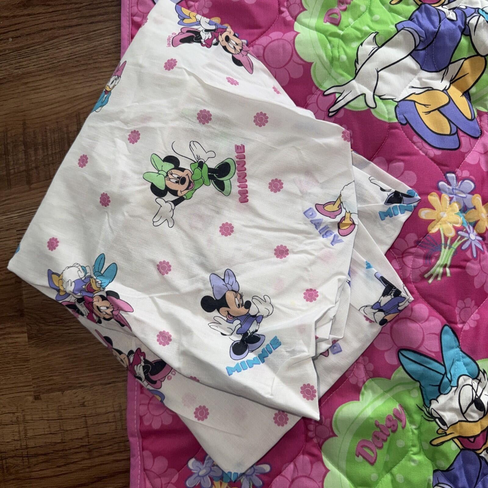 Other Vtg Disney Minnie Mouse Daisy Duck Quilt Sheet 80’s Crib Size ONE SIZE - 6 Thumbnail