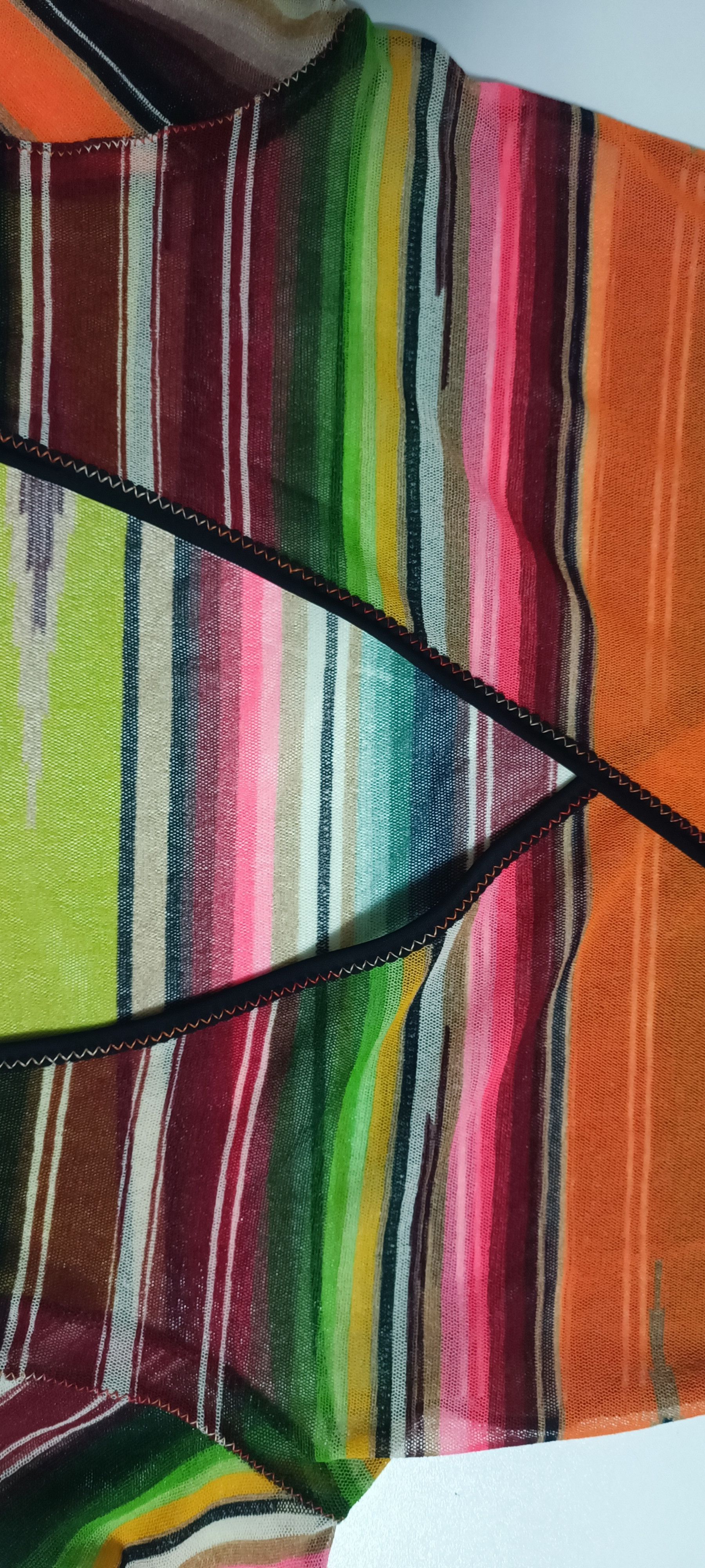 Jean Paul Gaultier SS2005 - Multicolor stripes mesh Crop top Size XS / US 0-2 / IT 36-38 - 7 Thumbnail