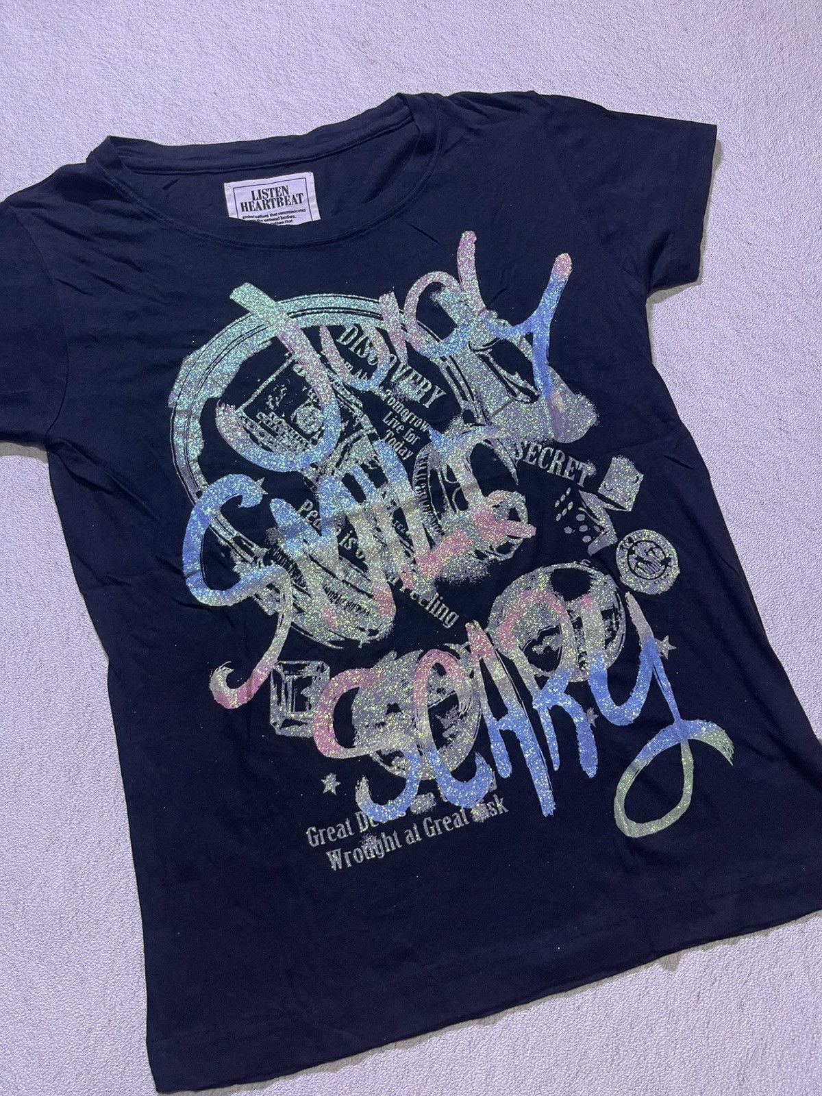 Japanese Brand Y2K LISTEN HEARTBEAT short sleeve tshirt Size M / US 6-8 / IT 42-44 - 2 Thumbnail