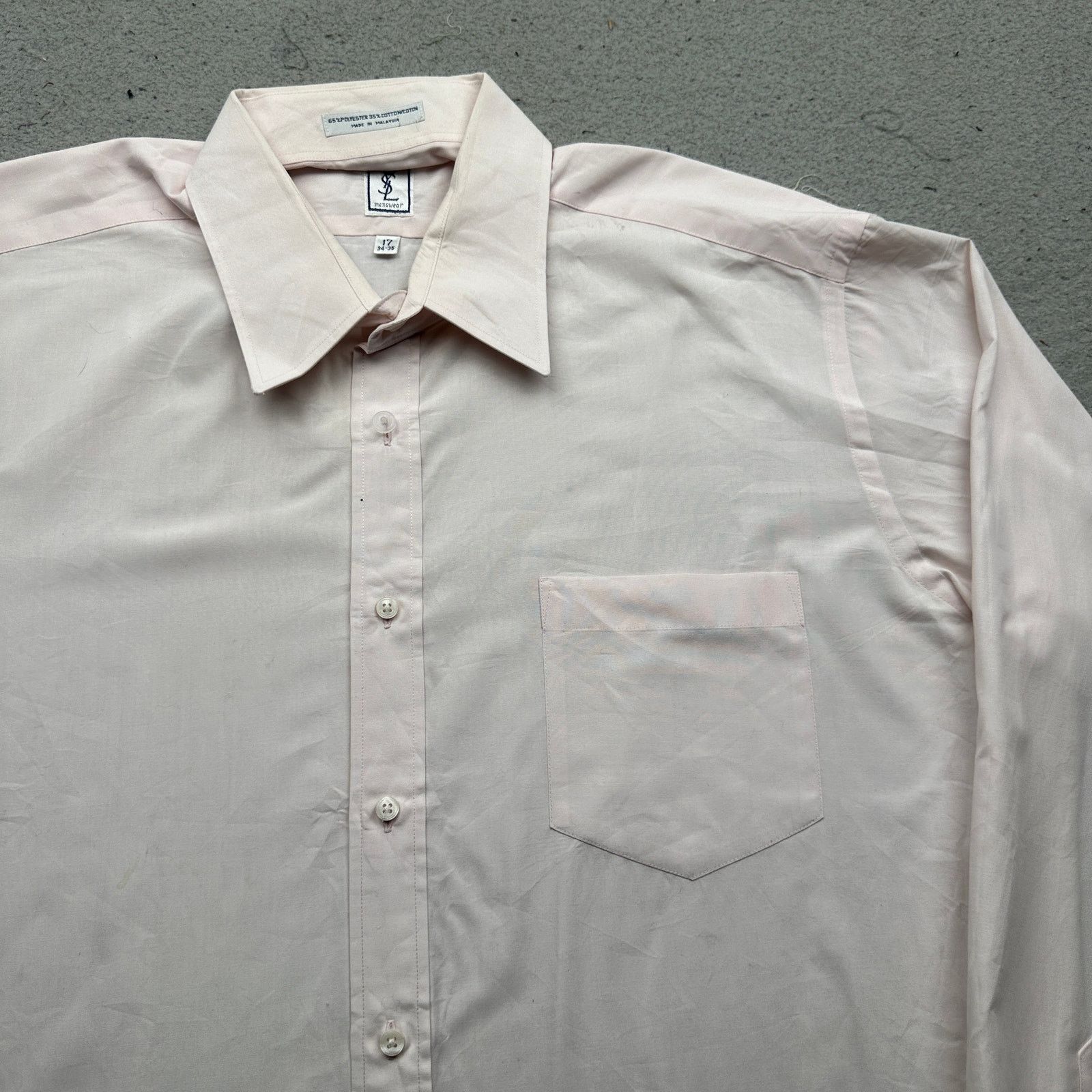 Yves Saint Laurent Vintage 90s YSL Yves Saint Laurent Pink Dress Shirt Mens XL Size US XL / EU 56 / 4 - 10 Thumbnail