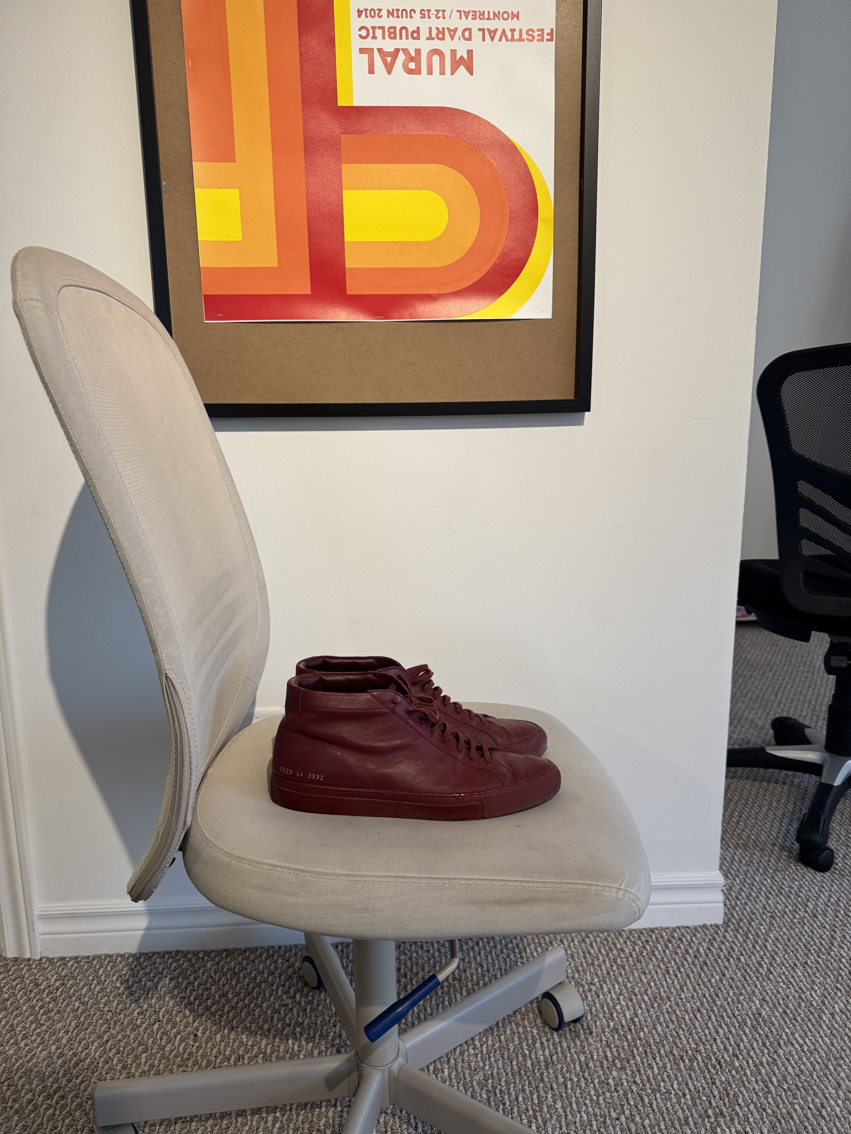 Common Projects Common Projects Achilles Mid Burgundy Leather Size US 11 / EU 44 - 10 Thumbnail