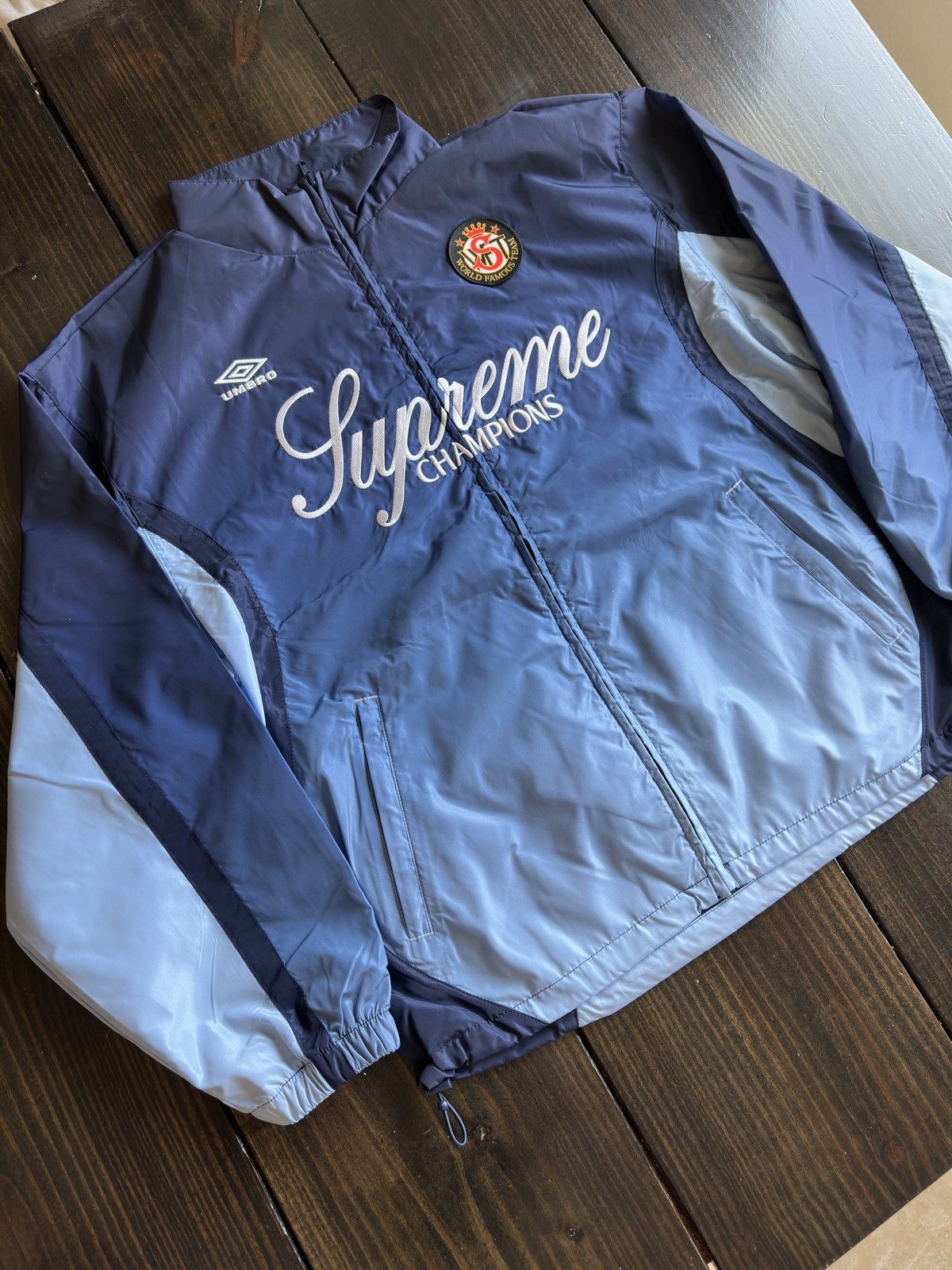Supreme × Umbro supreme umbro navy gradient track jacket | Grailed