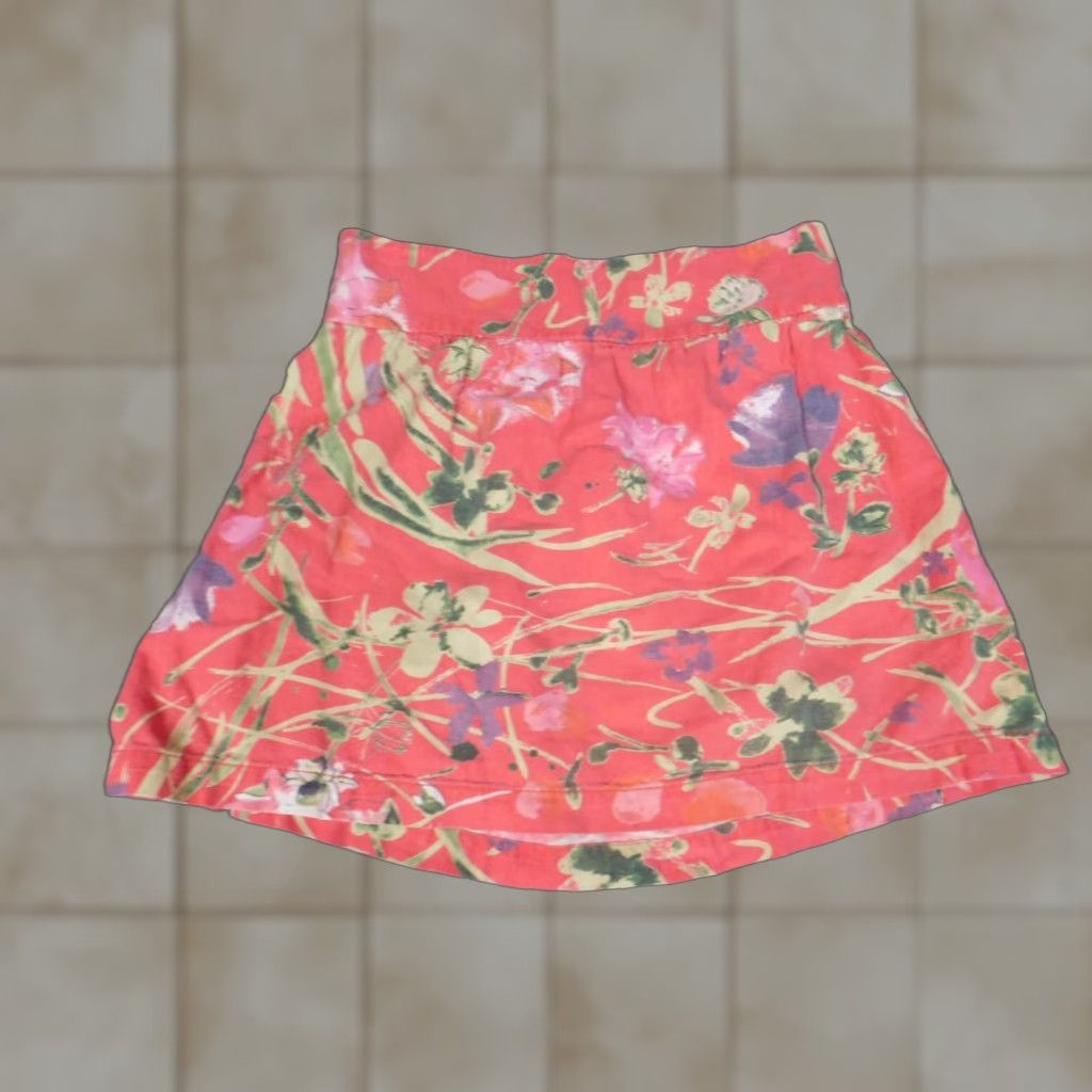 Old Navy Old Navy Skirt Womens XS Pink Floral A-Line Linen Knee Length Stretch Casual Womens Size 26" / US 2 / IT 38 - 1 Thumbnail