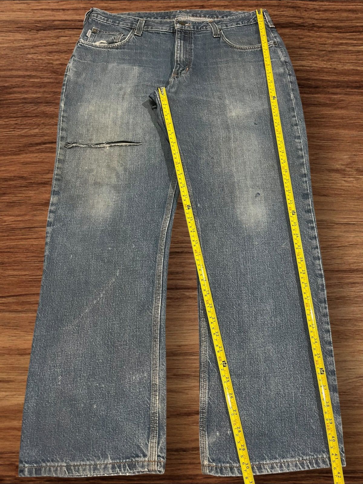 Carhartt Vintage Carhartt Blue Washed Distressed Classic Fit Jeans Size US 36 / EU 52 - 14 Thumbnail