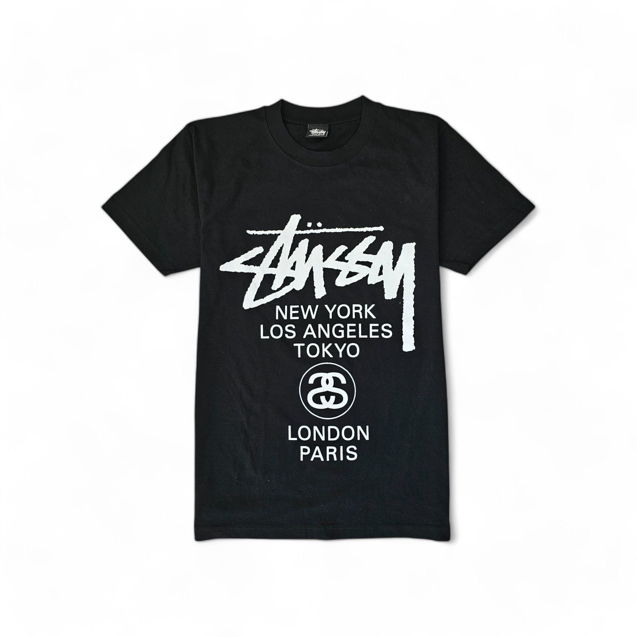 Champion × Stussy Vintage Stussy x Champion World Tour Black Tee