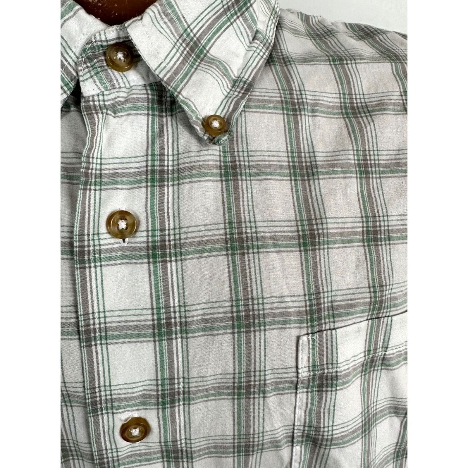Wrangler Wrangler Shirt Men 2XL Button-Up Plaid Short Sleeve Wrinkle-Resistant Casual Work Shirt White Size US XXL / EU 58 / 5 - 6 Thumbnail