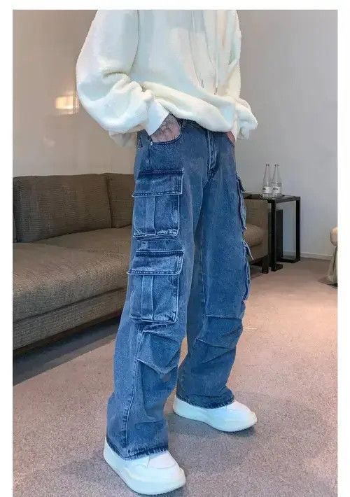 Designer × Homemade × Hypebeast Bag faded pleated baggy flared cargo pants Size US 32 / EU 48 - 1 Thumbnail