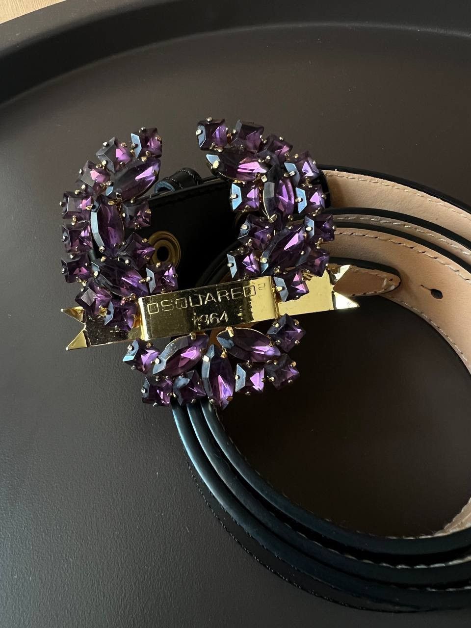 Dsquared2 Vintage Dsquared crystal buckle logo belt Size ONE SIZE - 4 Thumbnail