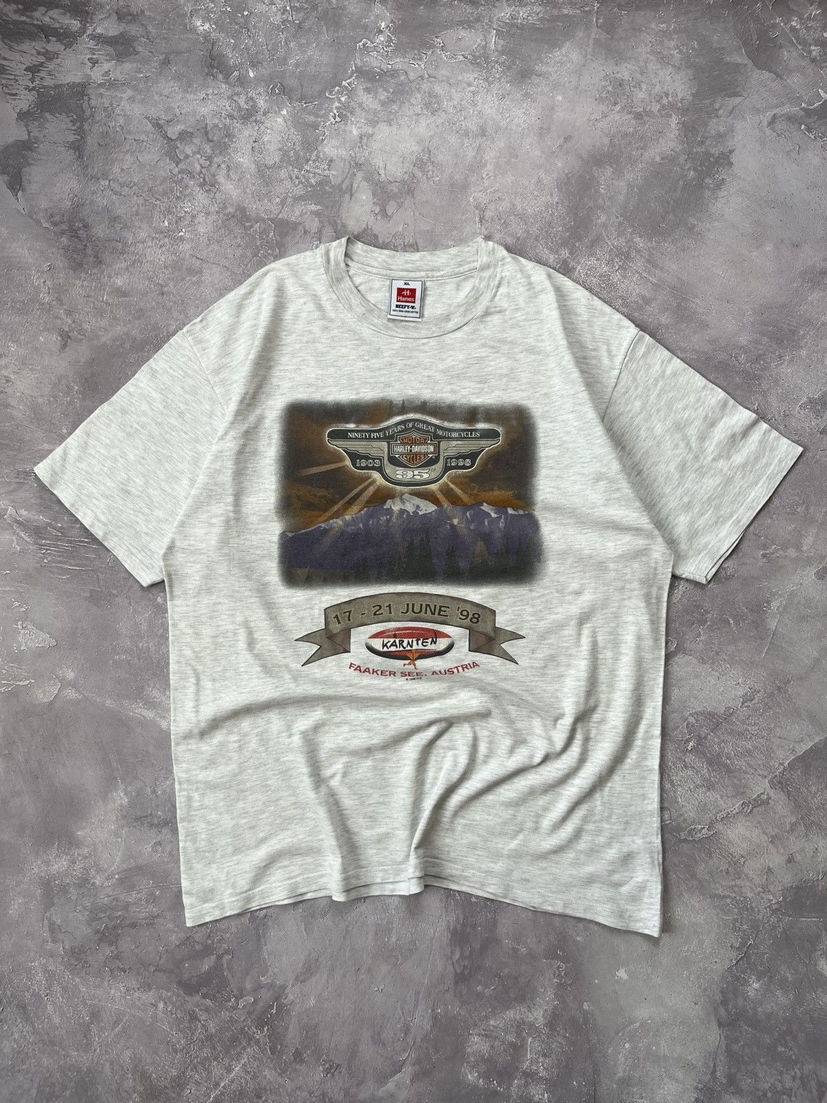 Harley Davidson VINTAGE 1998 Harley-Davidson Mountain Austria T-Shirt XL Size US XL / EU 56 / 4 - 1 Thumbnail