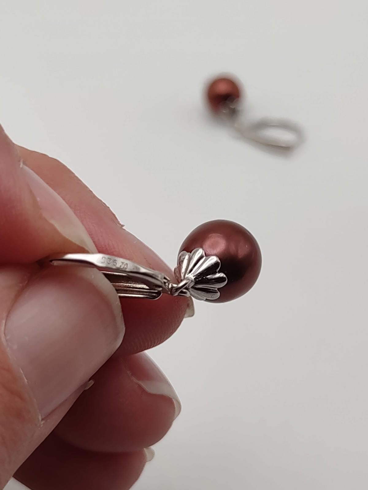 The Unbranded Brand Sterling Silver Earrings Brown Freshwater Pearl Drop earring Size ONE SIZE - 2 Thumbnail