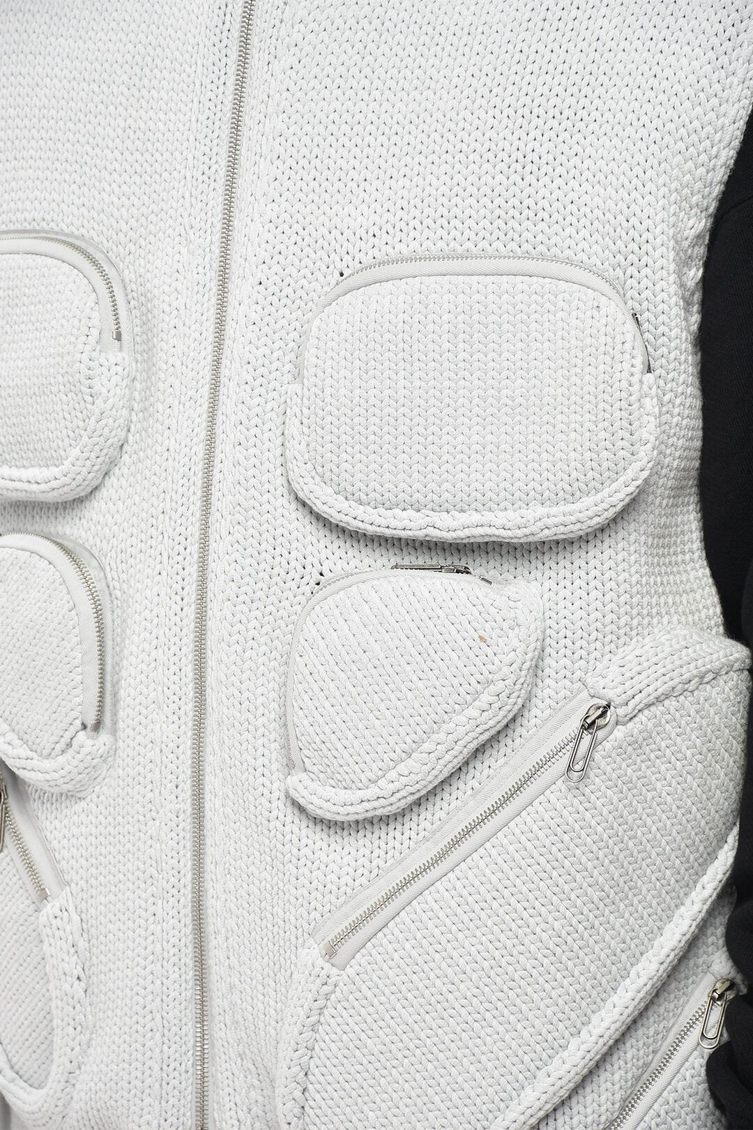 Off-White og1mm0426 Knit Zip-Up Gilet in White Size US L / EU 52-54 / 3 - 3 Thumbnail
