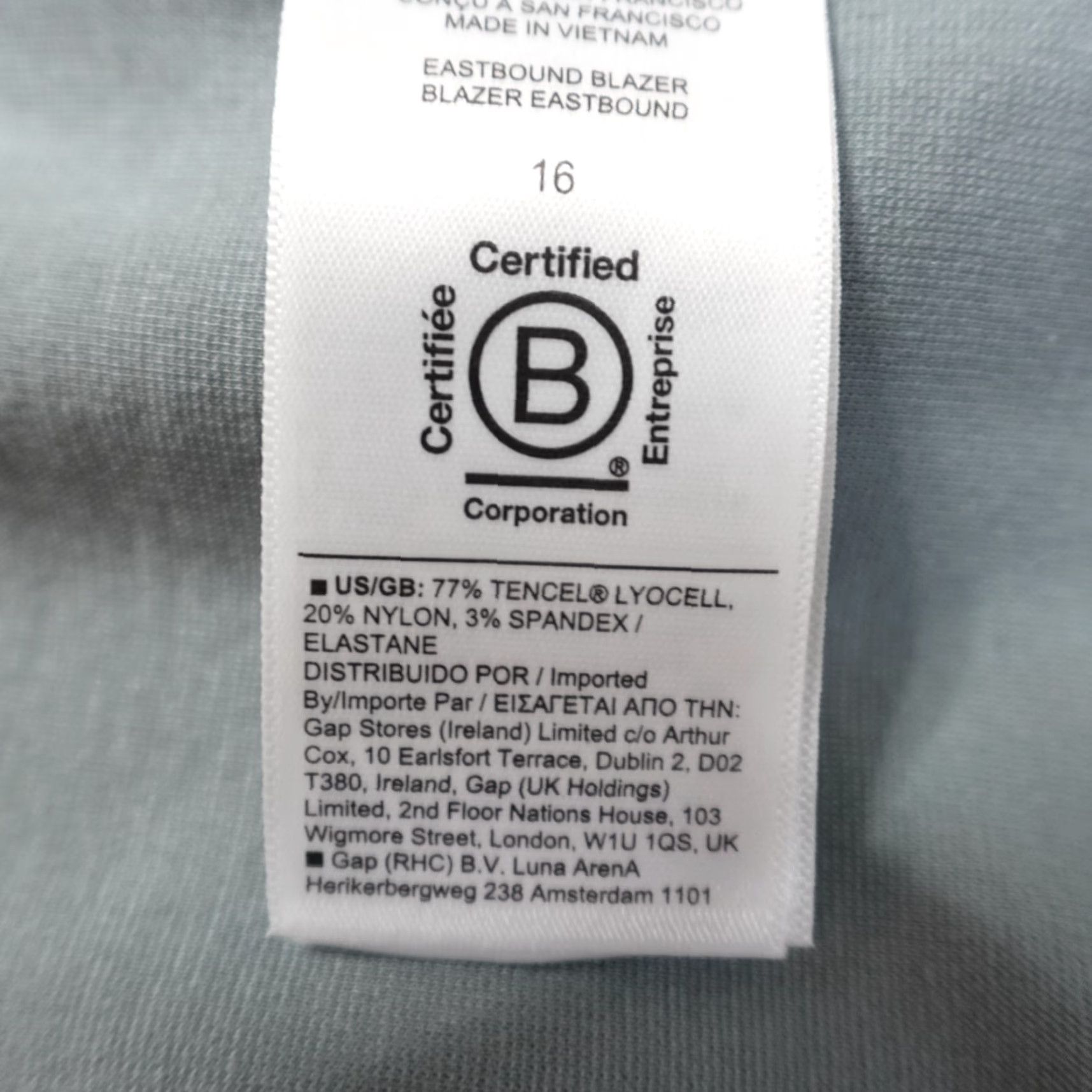Athleta Athleta Blazer Women 16 Blue Solid Open Front Patch Pockets Tuxedo Mid-Length Size XXL / US 16-18 / IT 52-54 - 6 Thumbnail