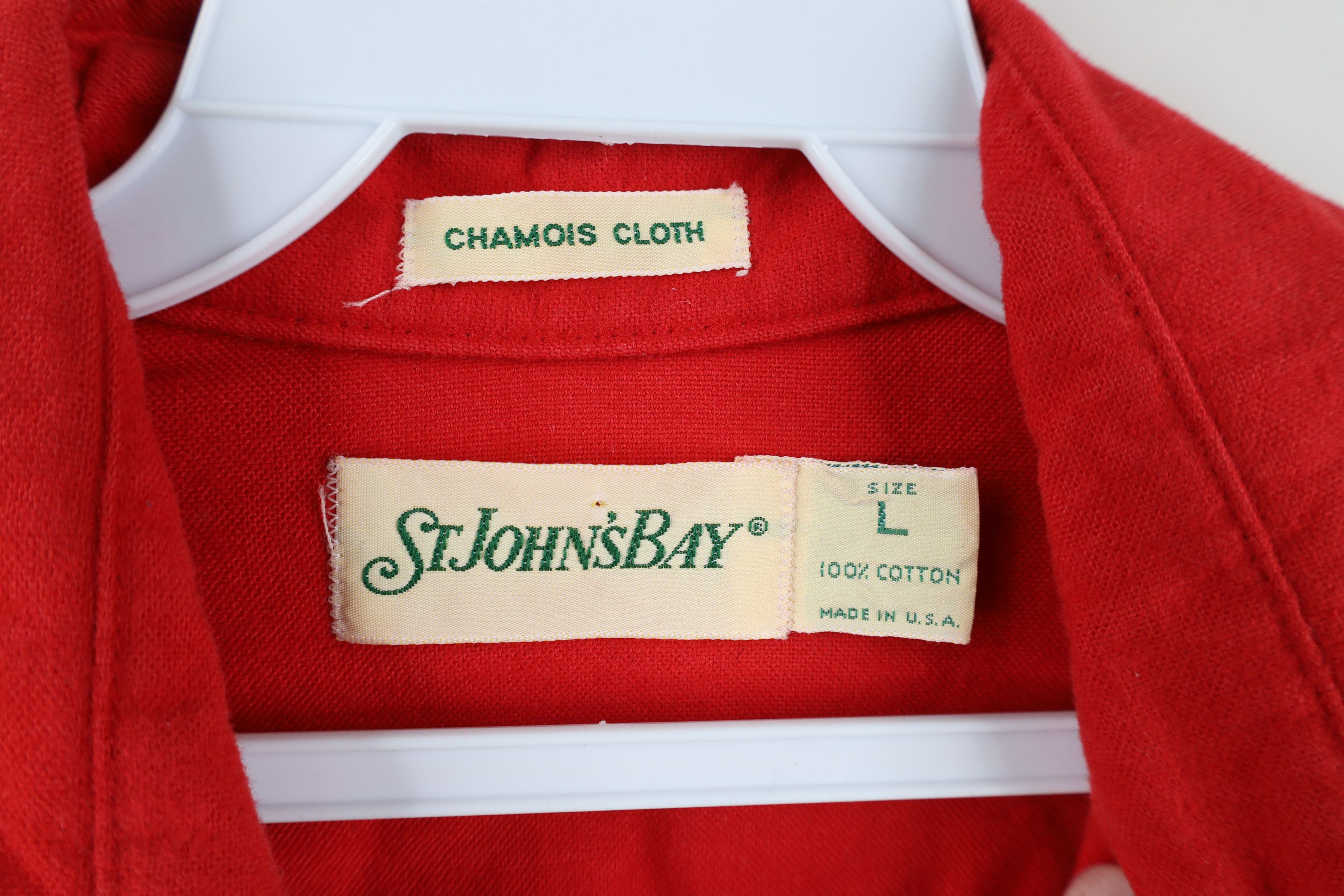 Vintage Vintage 70s Streetwear Cloth Button Shirt Red USA Cotton Size US L / EU 52-54 / 3 - 7 Thumbnail