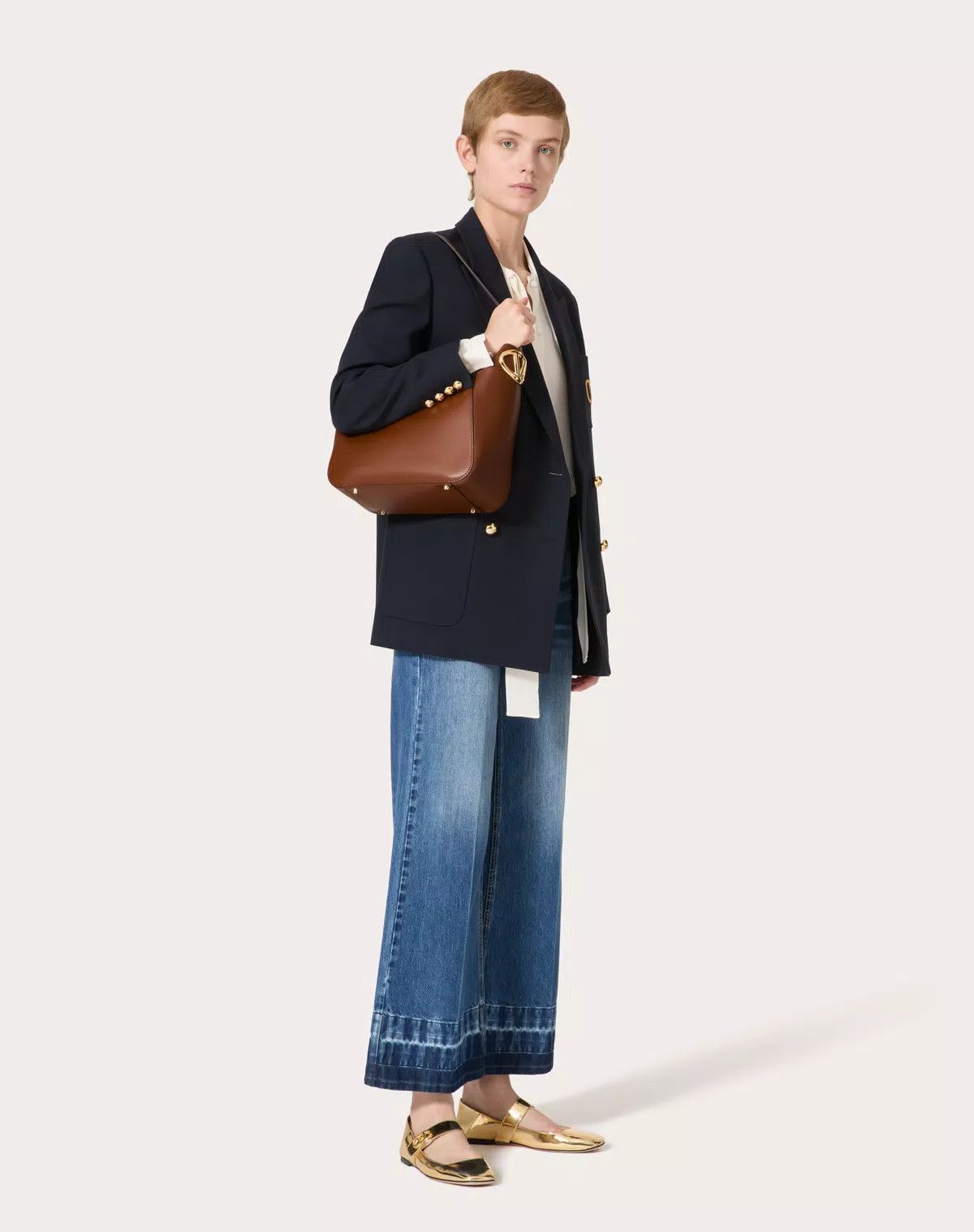 Valentino oc11z0725 Size:OS/Shopping Bag In Nappa Calfskin in Brown Size ONE SIZE - 8 Thumbnail