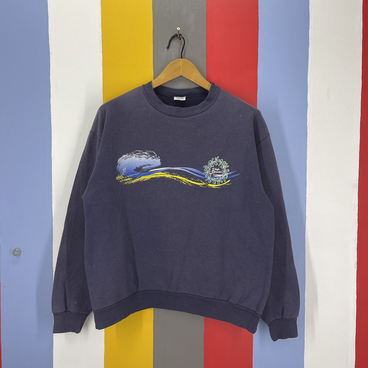 Vintage 90s Vintage DICK BREWER Crew Neck Sweatshirt #1416/AW Size US L / EU 52-54 / 3 - 1 Thumbnail