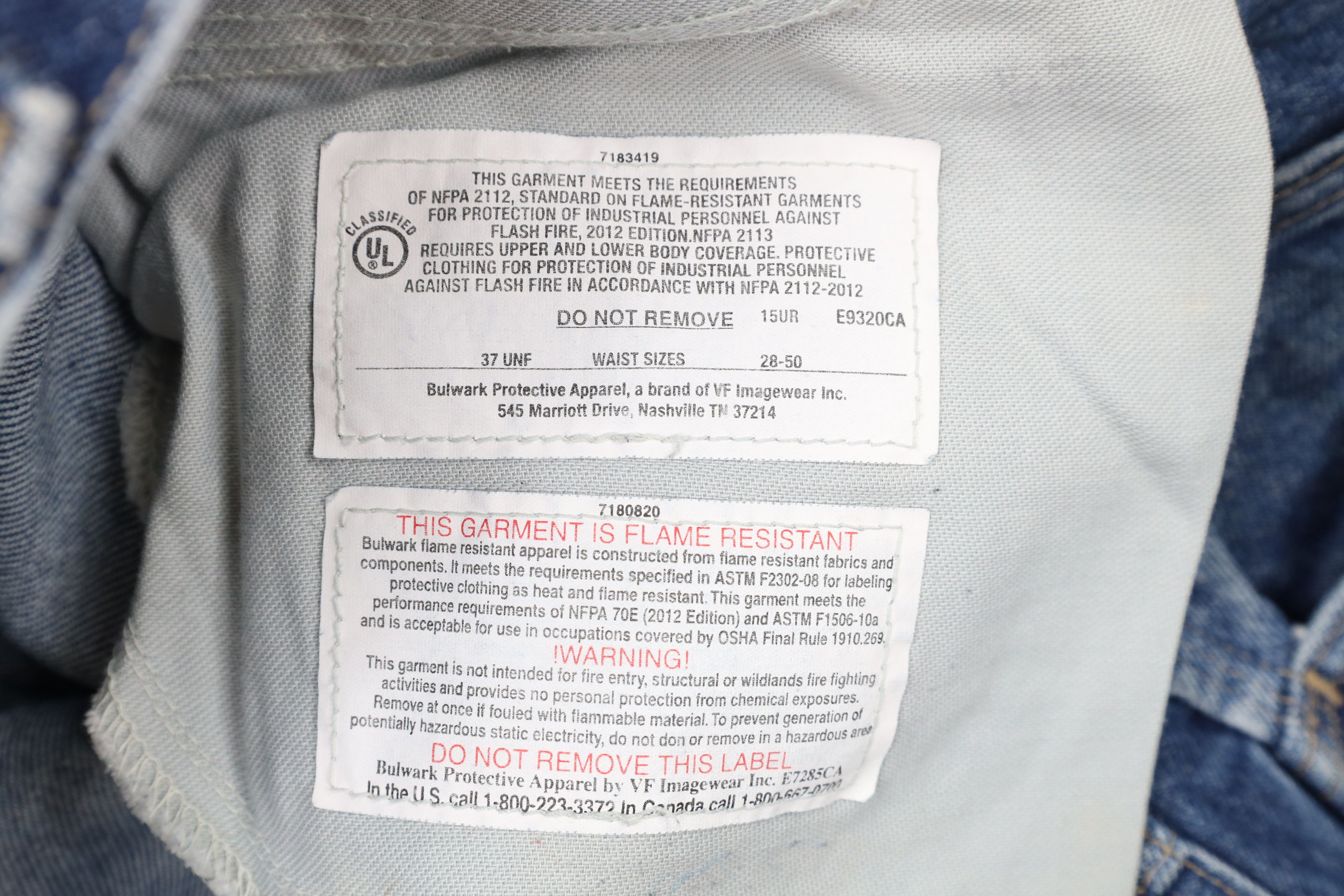 Vintage Vintage Bulwark FR Resistant Wide Leg Dungaree Denim Jeans Size US 38 / EU 54 - 7 Thumbnail